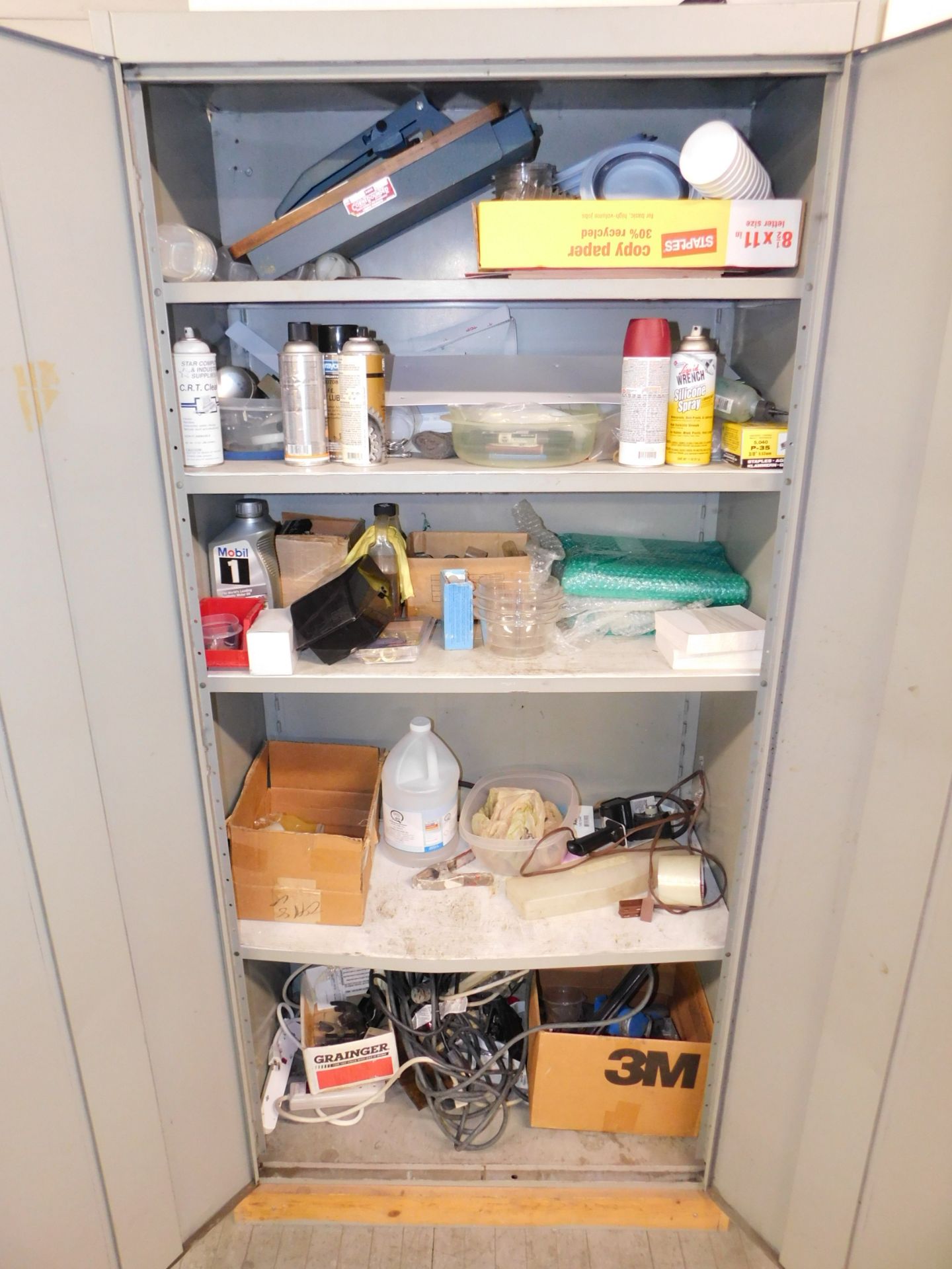 2-Door Metal Upright Storage Cabinet and Contents - Image 2 of 4