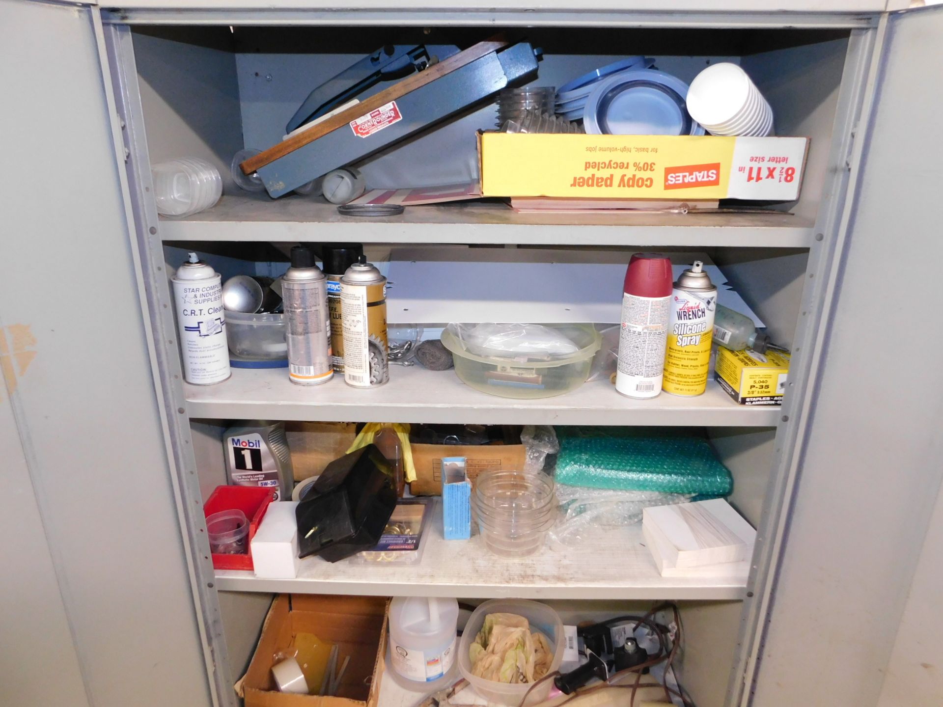 2-Door Metal Upright Storage Cabinet and Contents - Image 4 of 4