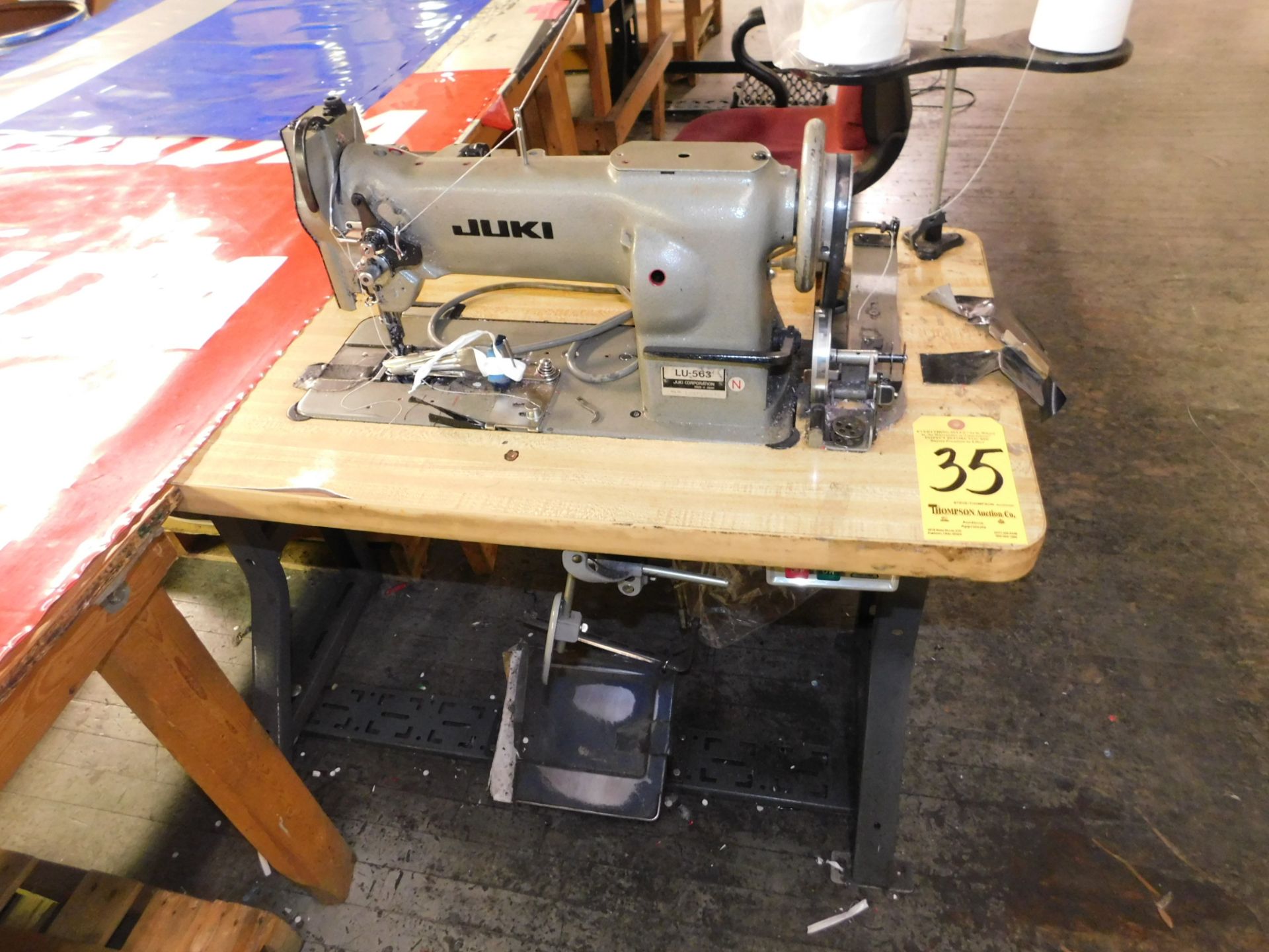 Juki Model LU-563 Sewing Machine SN LUOYM03670, with Stand