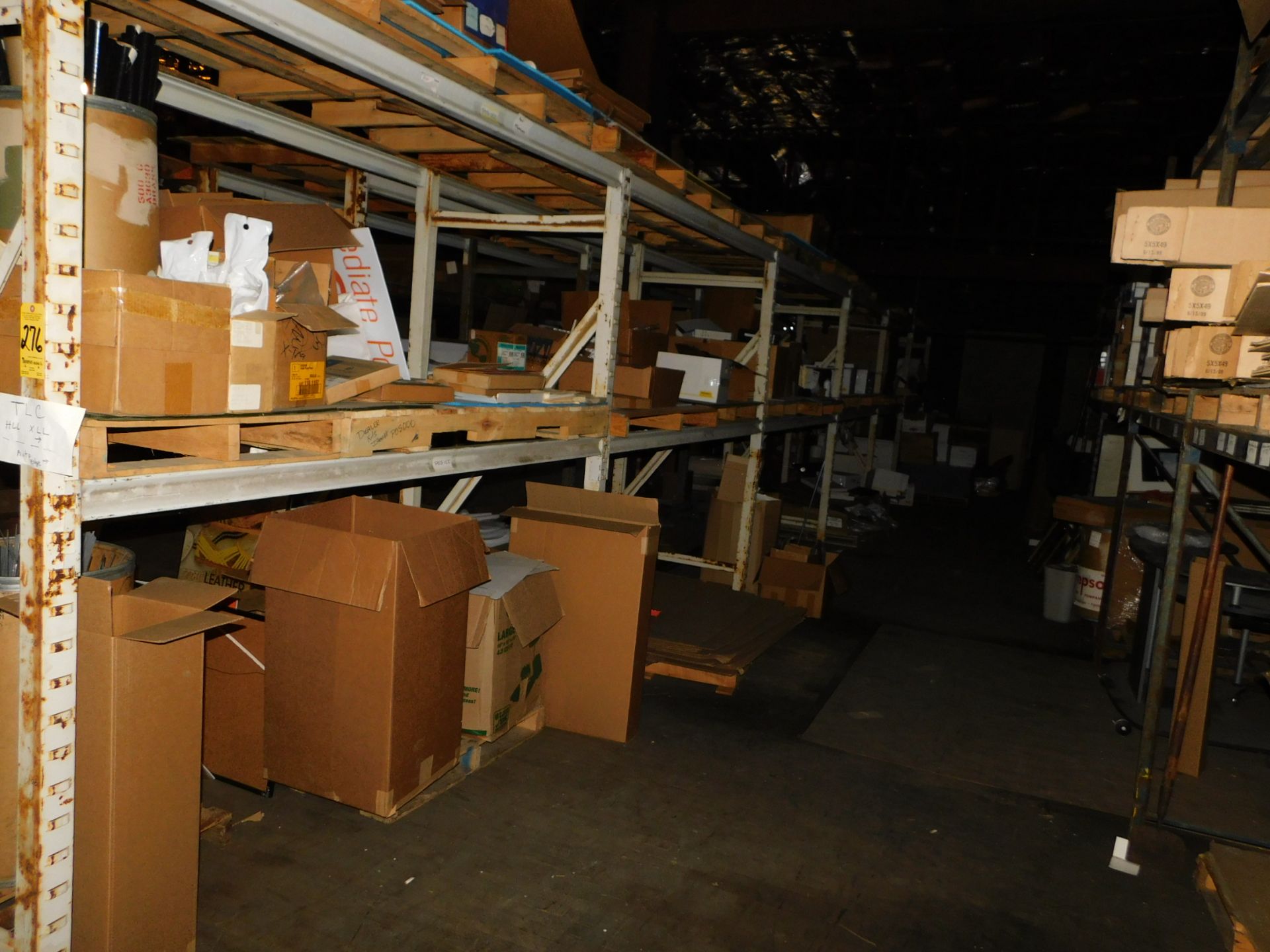 (6) Sections of Pallet Shelving and Contents
