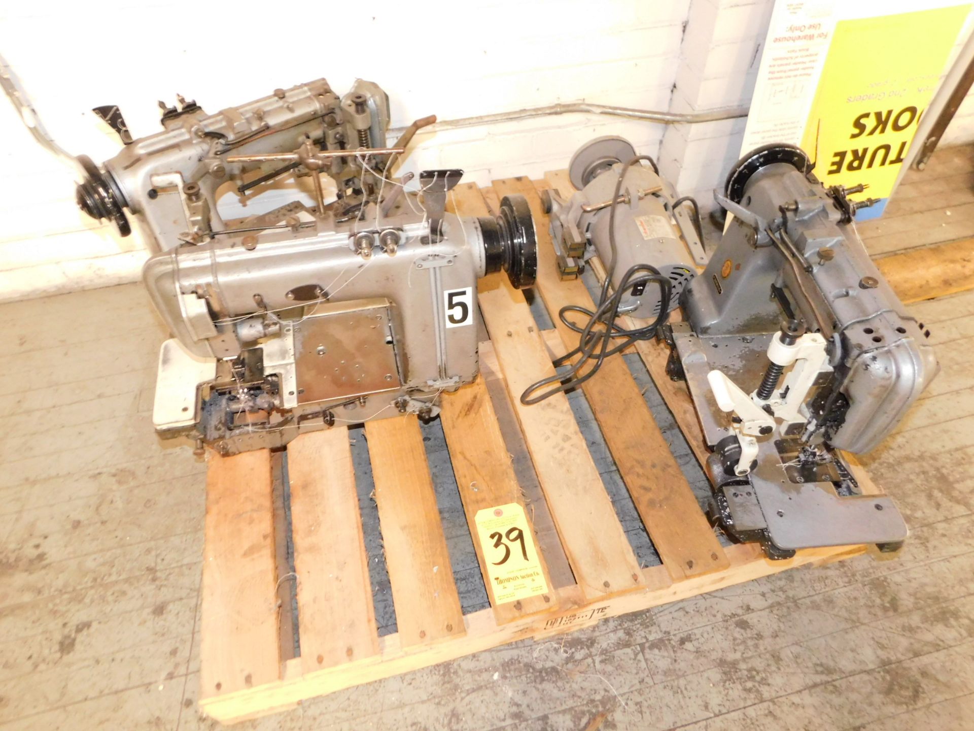 Skid Lot of (3) Singer Sewing Machines and Chandler Sewing Machine Transmitter