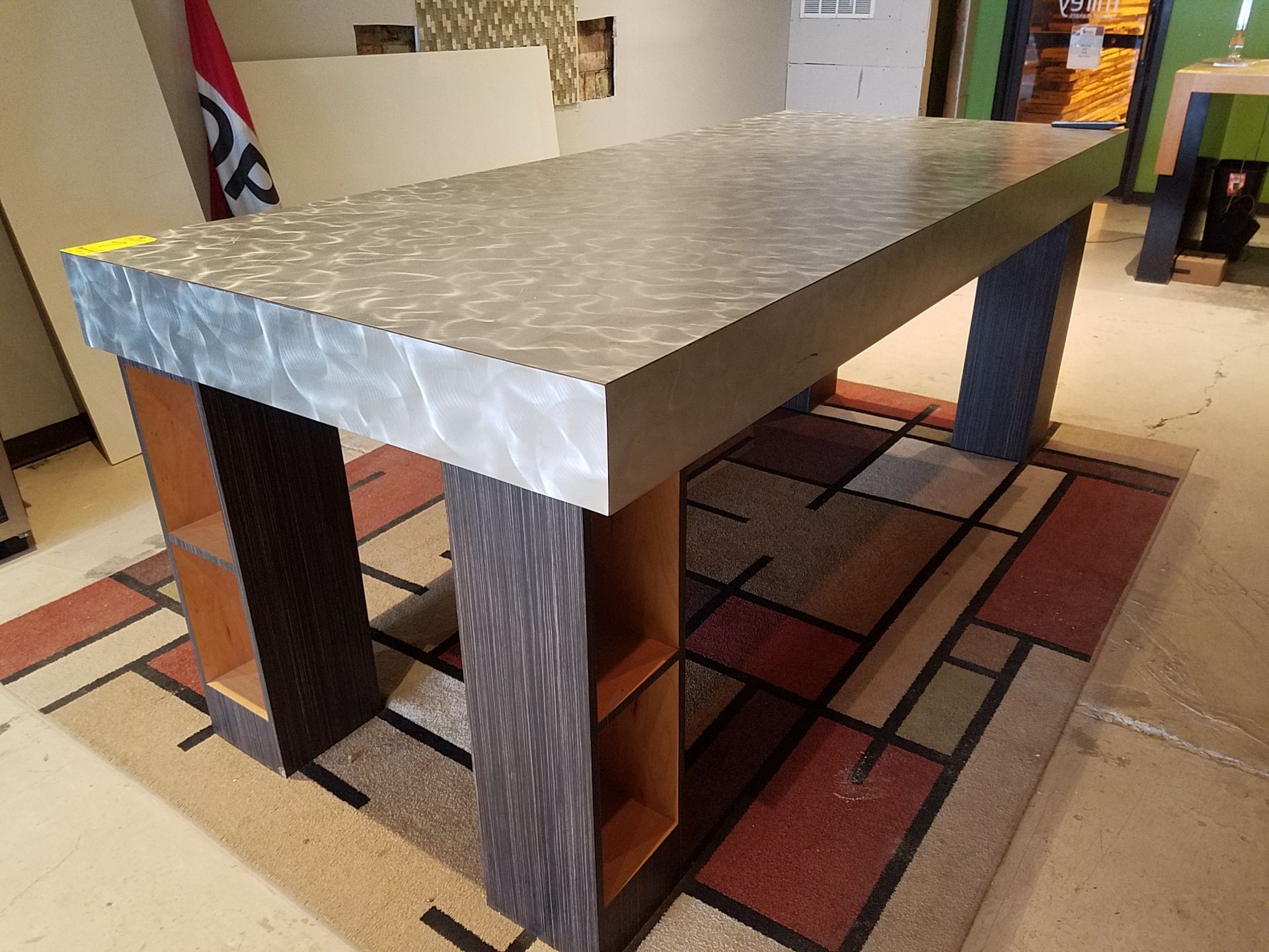 Custom Table, 47" W x 9' L, Brushed Aluminum Top - Image 2 of 2