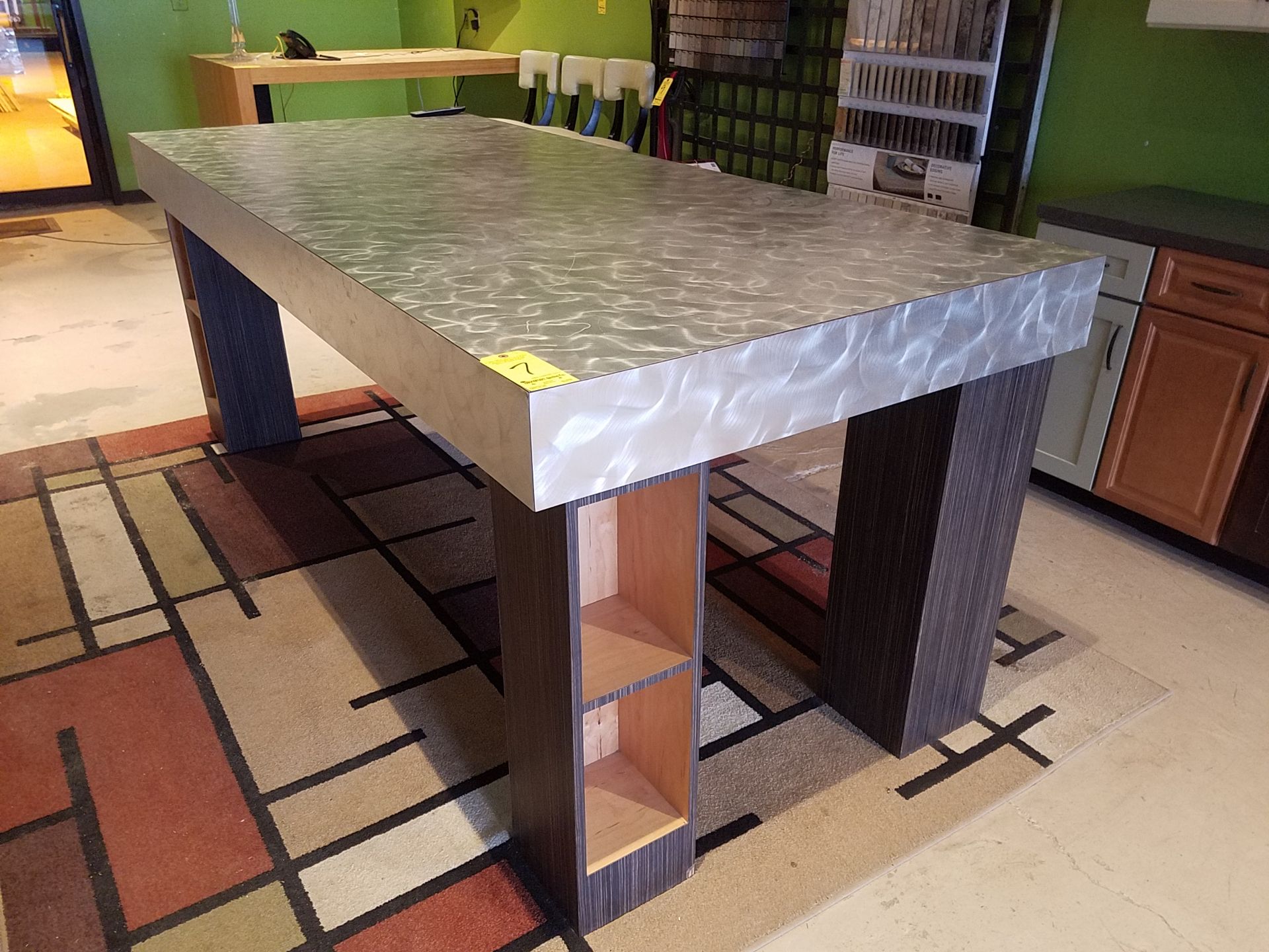 Custom Table, 47" W x 9' L, Brushed Aluminum Top