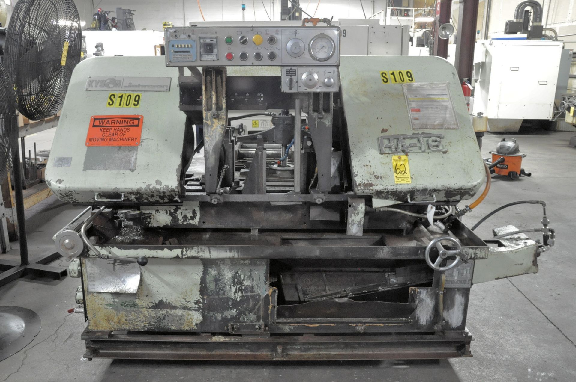 Kysor Johnson Model HA-16, Horizontal Metal Cutting Band Saw, 16" Capacity, Loading Fee $50.00