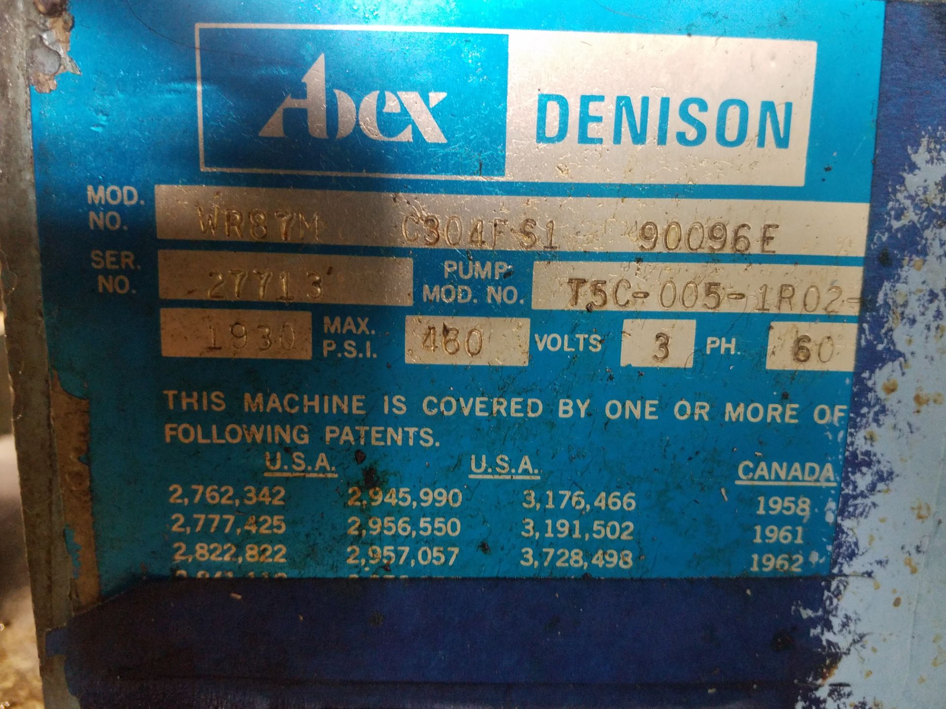 Abex Dennison C-Frame Hydraulic Shop Press, Estimated 6 Ton, s/n 27713, Loading Fee $100.00 - Image 2 of 2