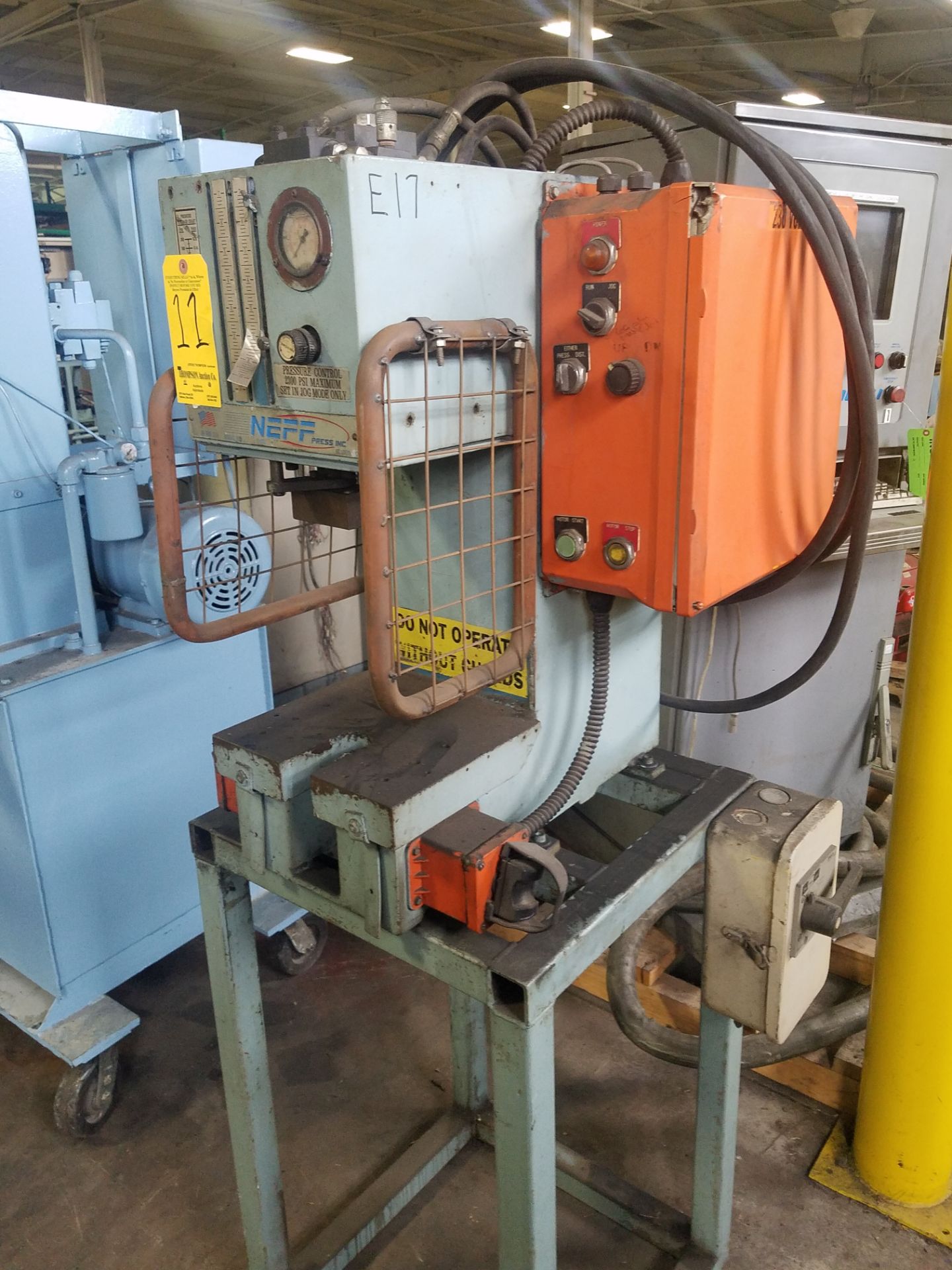 Neff C-Frame Hydraulic Press,6 Ton, s/n 10632, Loading Fee $50.00