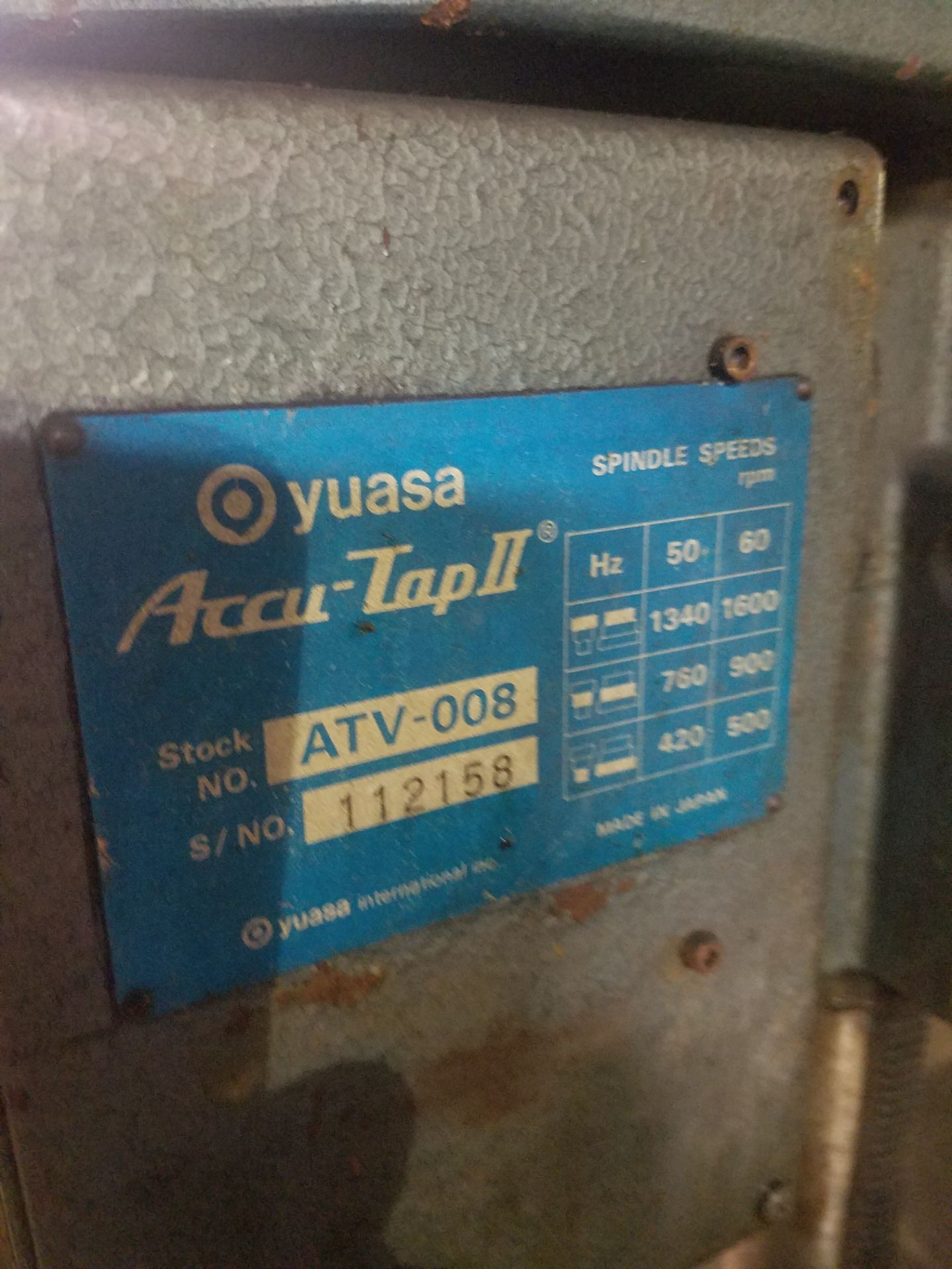 Yuasa Accu-Tap II Tapper, Model ATV-008, s/n 112158 - Image 2 of 2