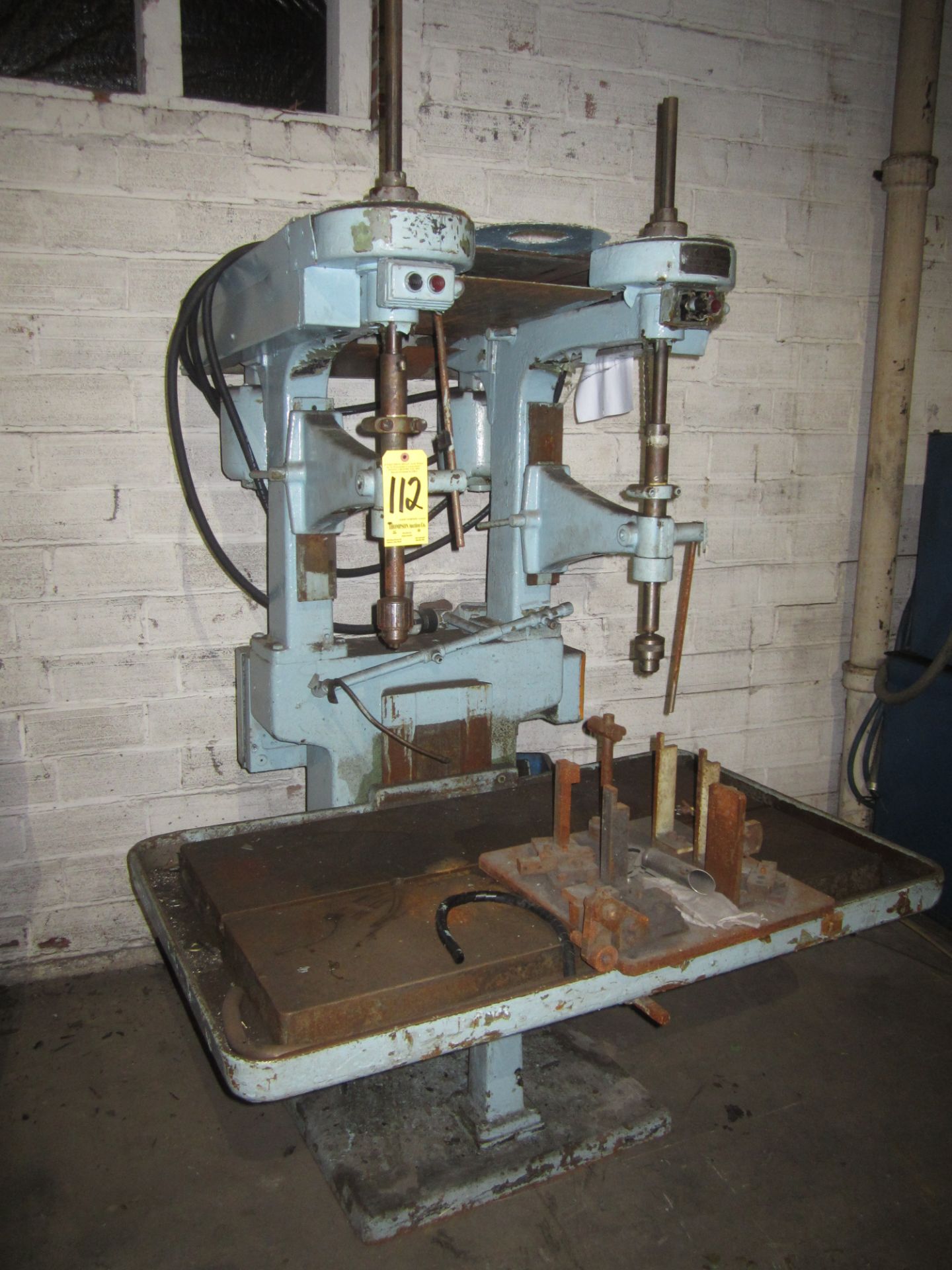 2-Spindle Drill Press with Production Table, Loading Fee $50.00