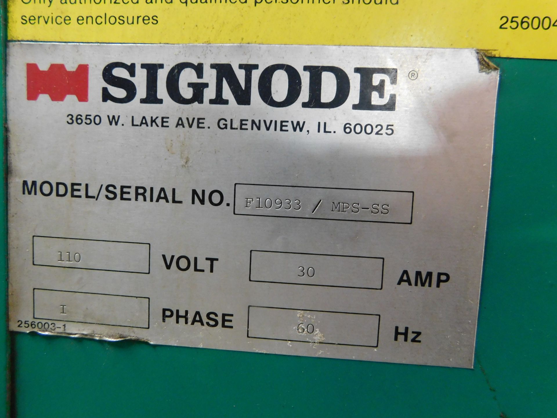 Signode Spiral Grip Model MPS-SS Stretch Wrap Machine, s/n F10933, 48 In. Square Rotary Table, 110/ - Image 8 of 8