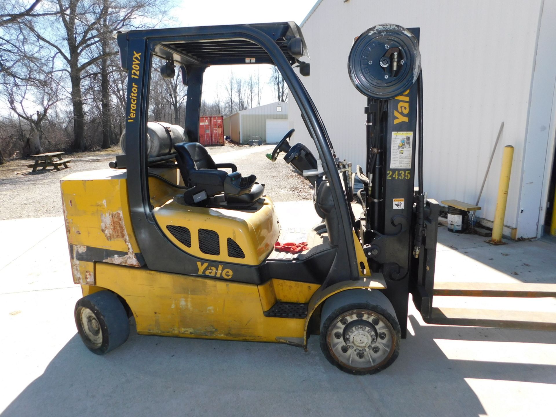 Yale Model GLC120SVXNGSF085 Fork Lift, s/n E18V02435F, 8,400 Lb. Capacity, LP, Hard Tire, 2-Stage - Image 4 of 12