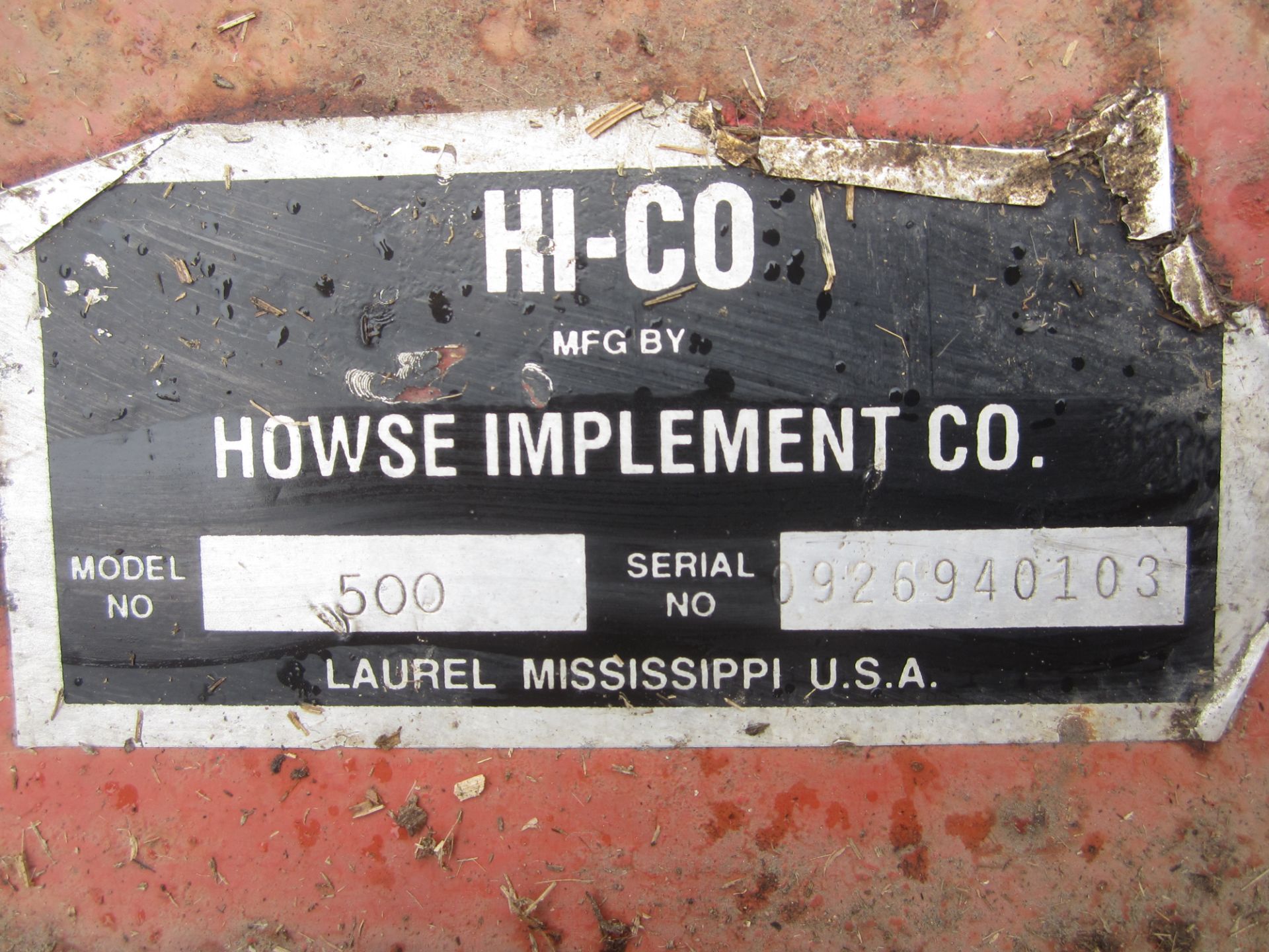 Howse Hi-Co Model 500 Mower, s/n 0926940103, 5 Ft. Deck Width, PTO, 3-Point Hitch - Image 4 of 4