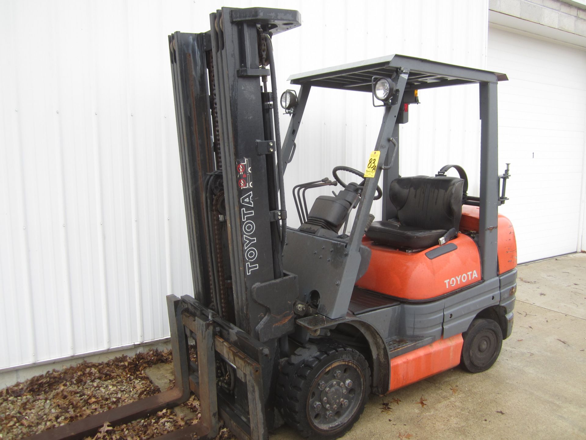 Toyota Model 42-6FGCU30 Fork Lift, s/n 61221, 5,800 Lb. Capacity, LP, Hard Tire, 3-Stage Mast,