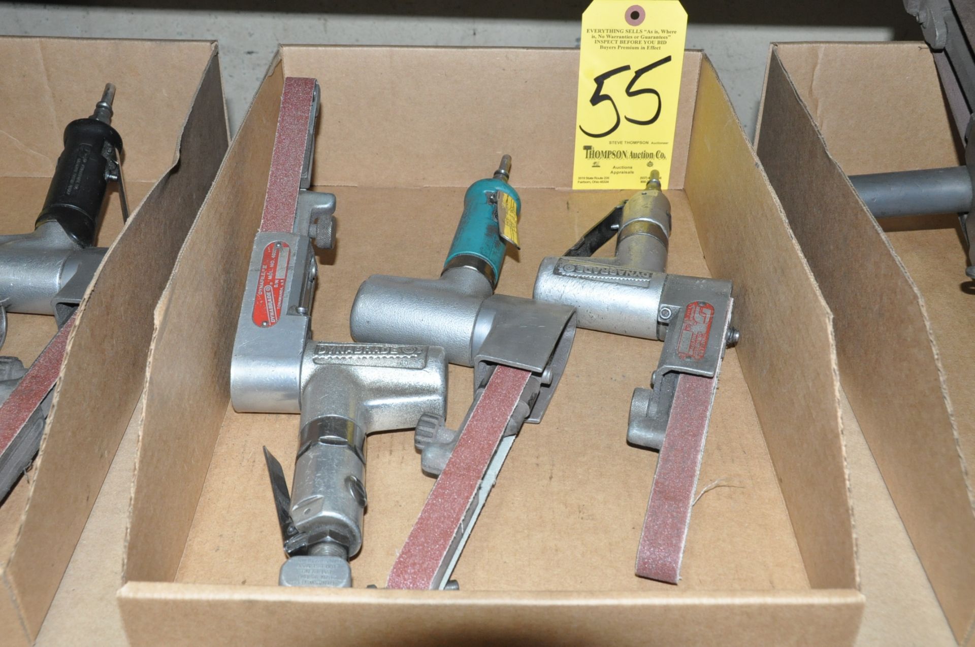 Lot-(3) 3/4" Pneumatic Hand Held Belt Sanders in (1) Box