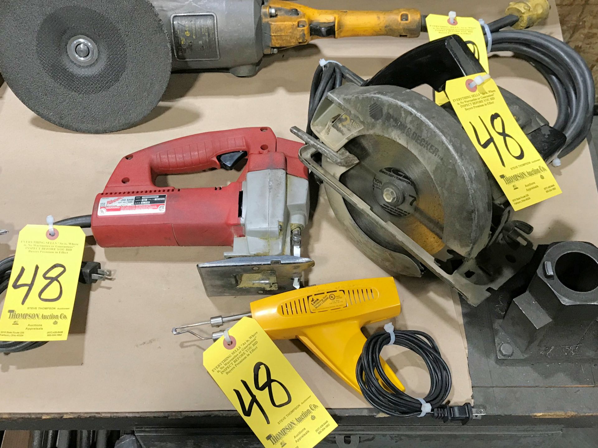 Lot-7 1/4" Circular Saw, Milwaukee Scroll Saw and Lenk Solder Gun