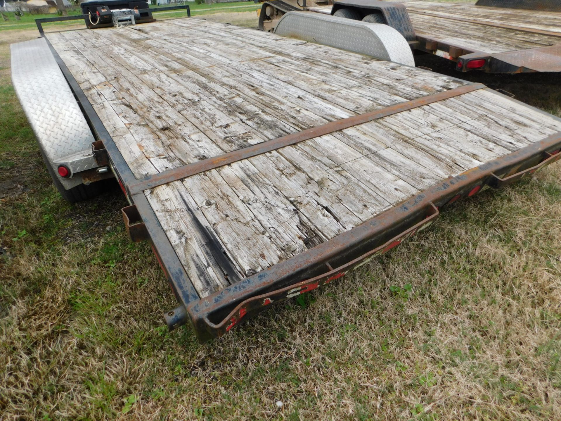 PJ Tandem Axle Equipment Trailer, Wooden Deck, 18 ft. Overall Length, 16 ft. Deck, 2 ft. Beavertail, - Image 5 of 11