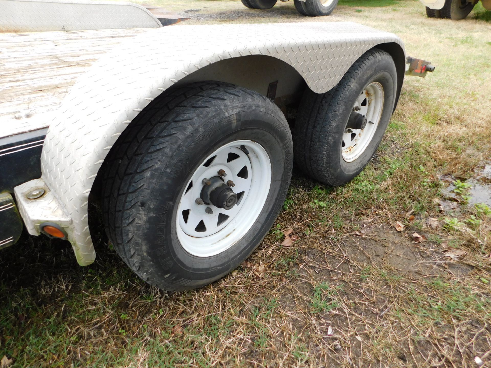 PJ Tandem Axle Equipment Trailer, Wooden Deck, 18 ft. Overall Length, 16 ft. Deck, 2 ft. Beavertail, - Image 4 of 11