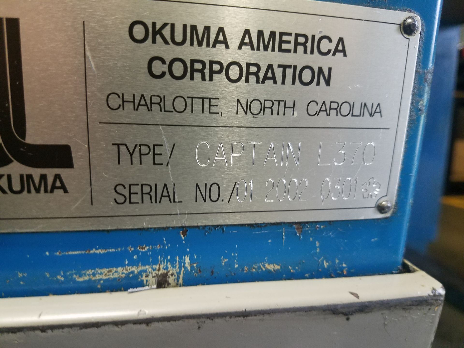 Okuma Captain L370MW CNC Turning Center, s/n 01-2002-0301, OSP-E100L CNC Control, Machine Series - Image 2 of 5