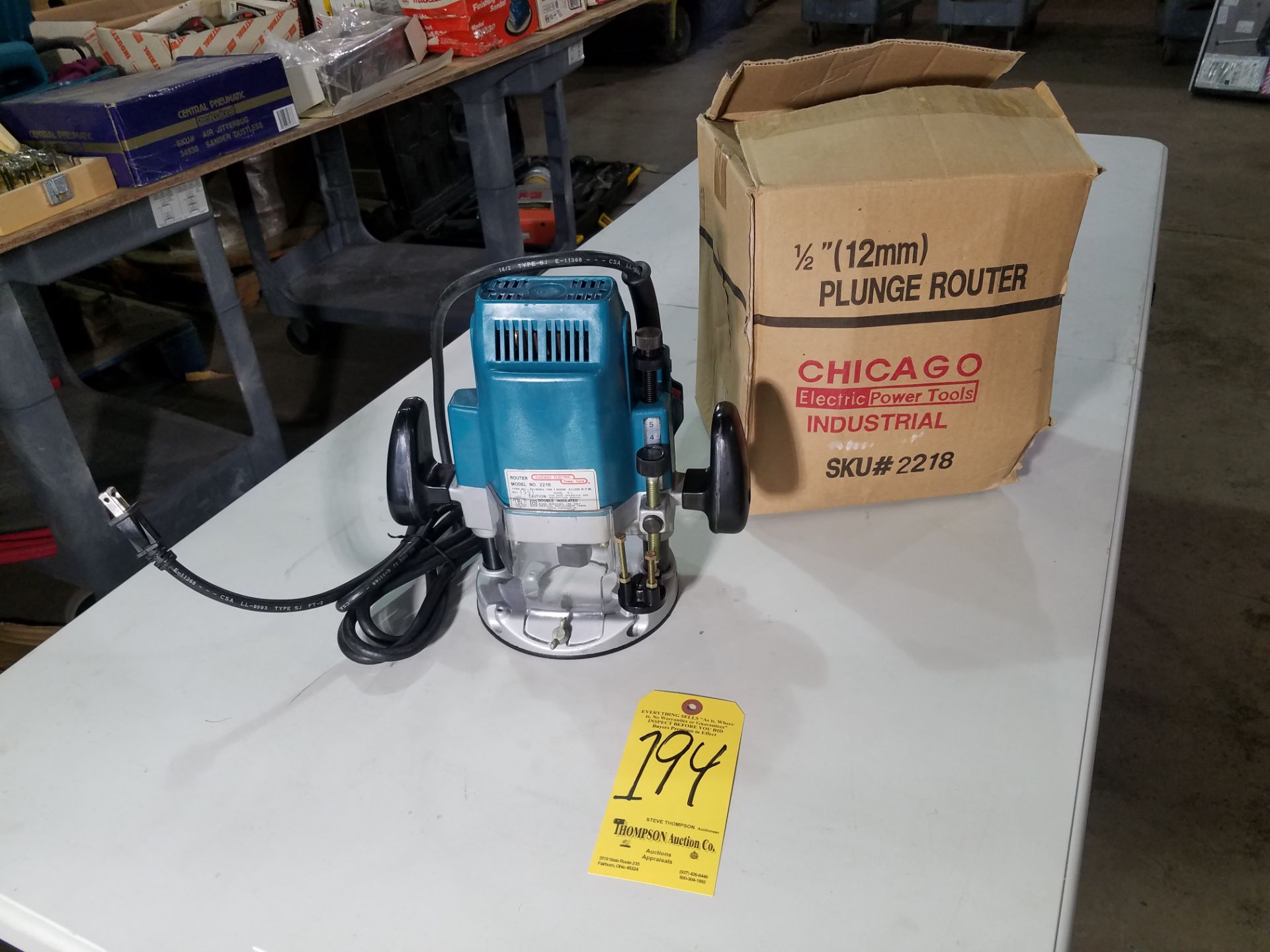 Chicago Model 2218 Plunge Router, 1/2", New