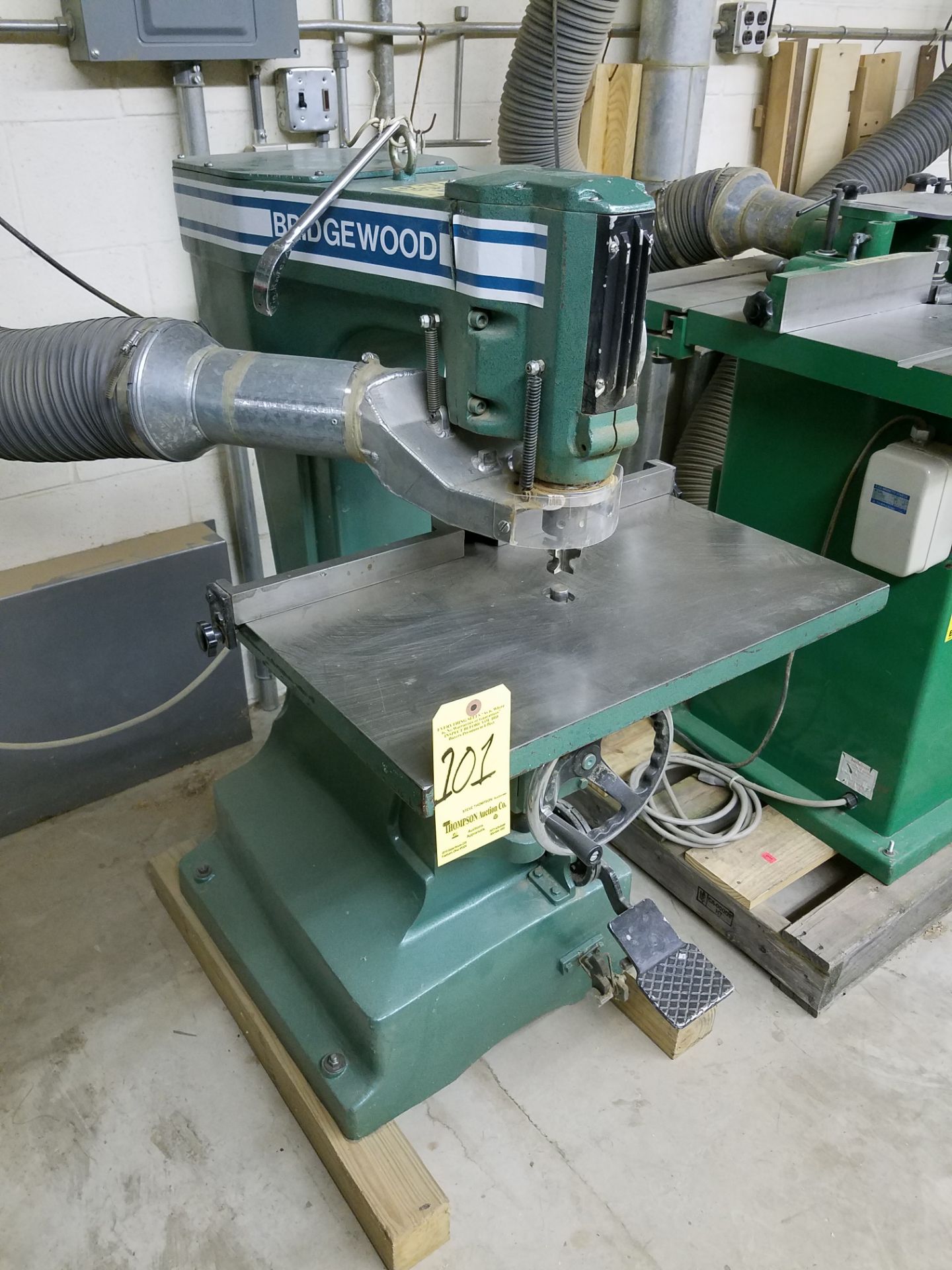 Bridgewood Model CH-120 Mini Sliding Head Pin Router, 2 HP, 18,000 RPM, Loading Fee $50.00