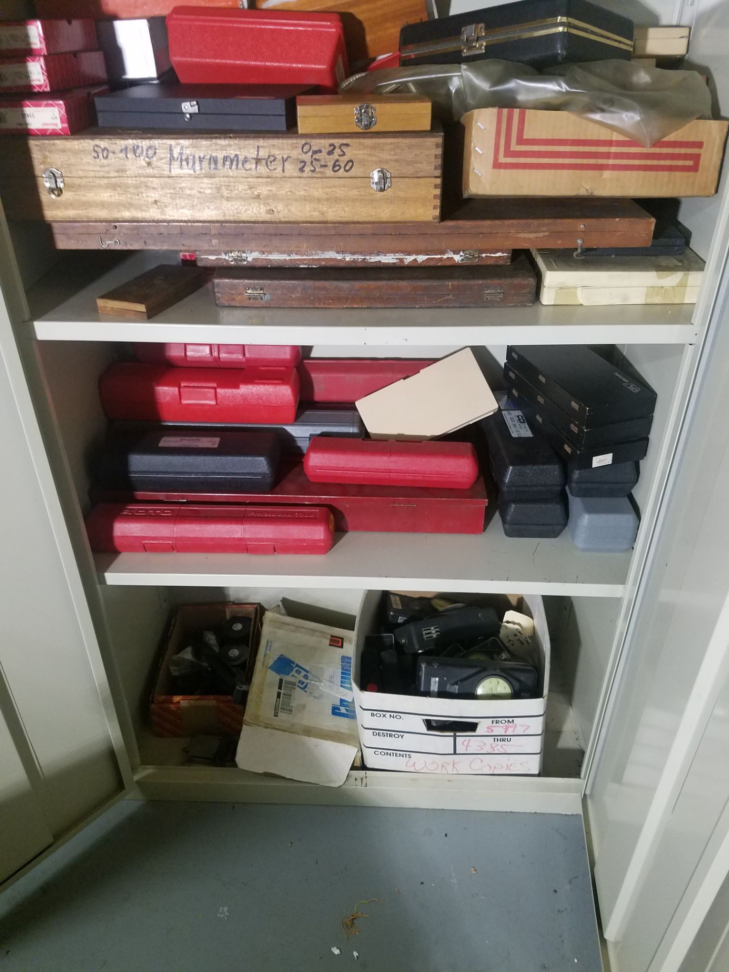 2-Door Upright Metal Cabinet and Contents, Empty Gaging Boxes - Image 3 of 3