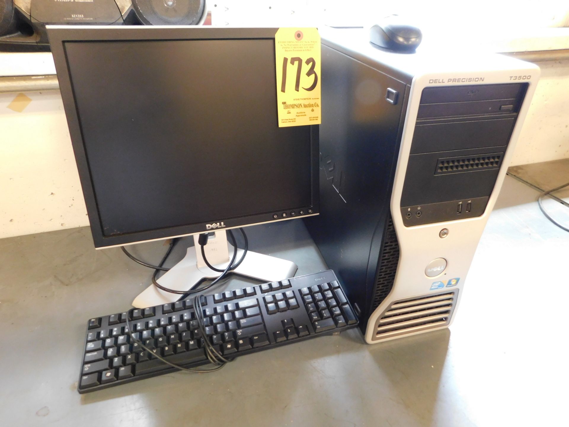 Dell Precision T3500 PC with 17 In. Flat Screen Monitor and Keyboard