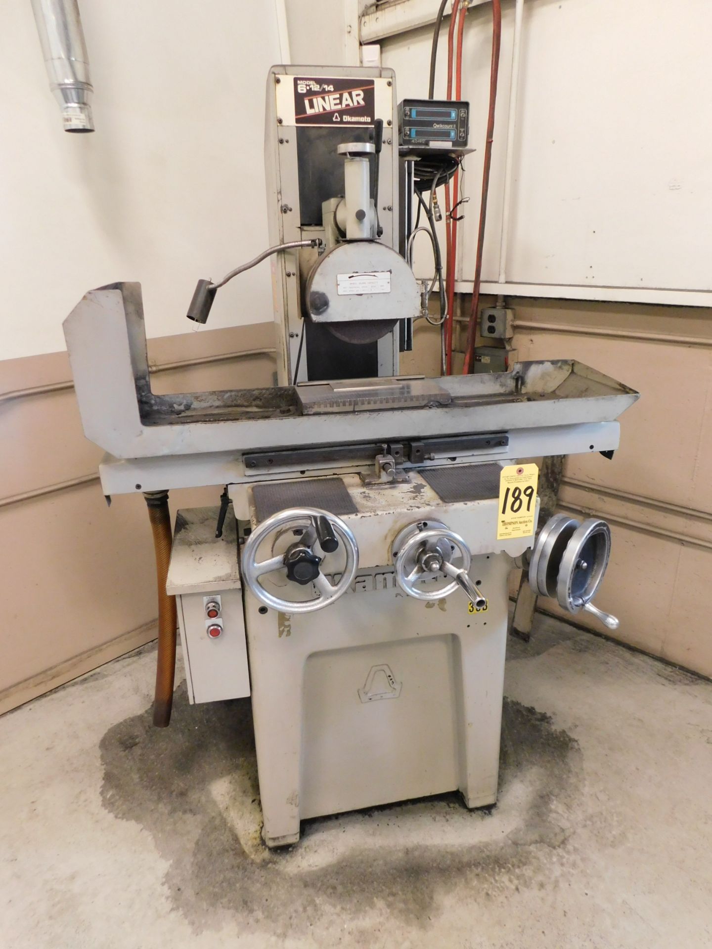 Okamoto Model 6-12/14 Linear Hand Feed Surface Grinder, s/n 3502, Walker 612 Fine Pole Magnetic