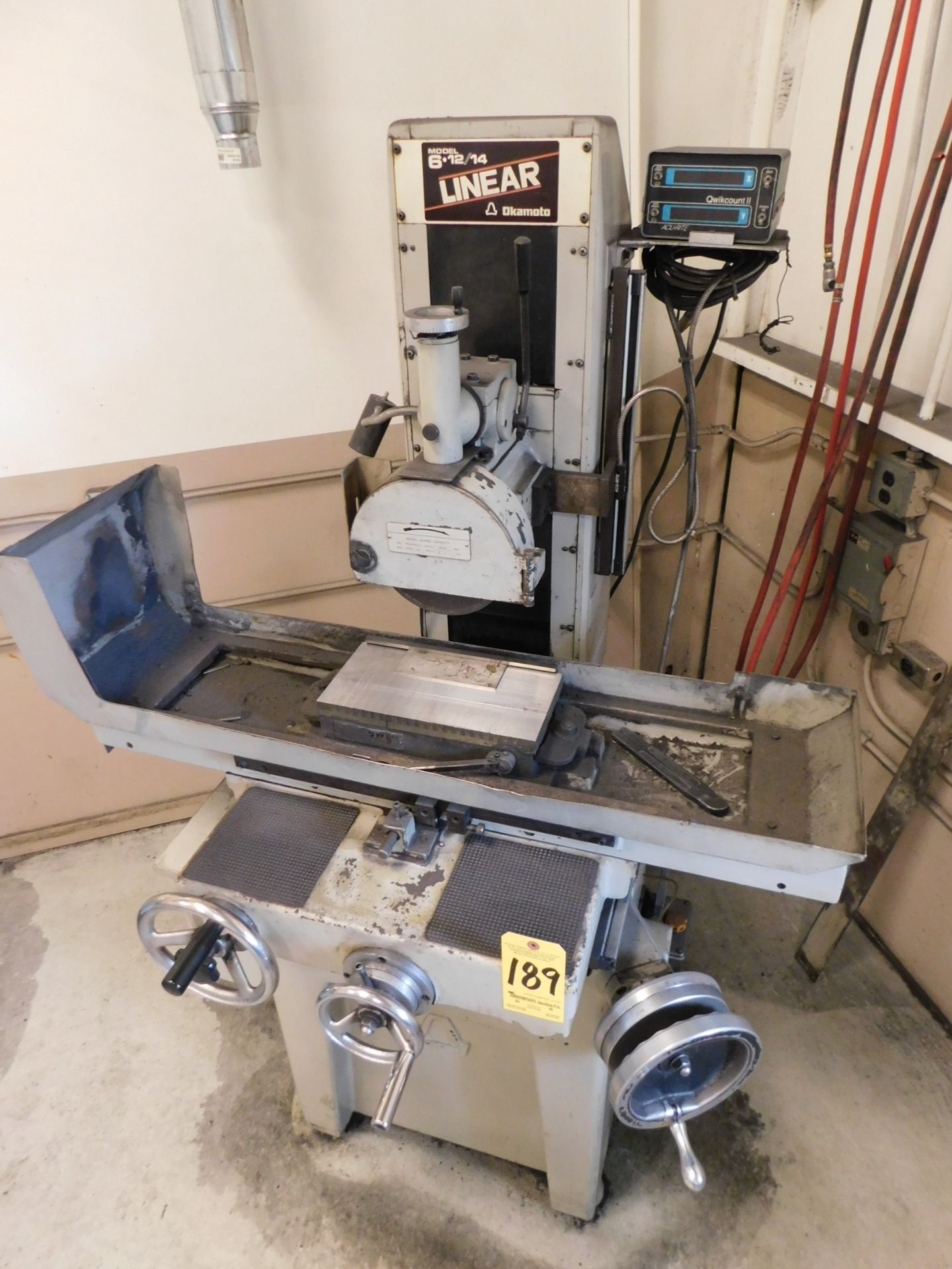 Okamoto Model 6-12/14 Linear Hand Feed Surface Grinder, s/n 3502, Walker 612 Fine Pole Magnetic - Image 2 of 14