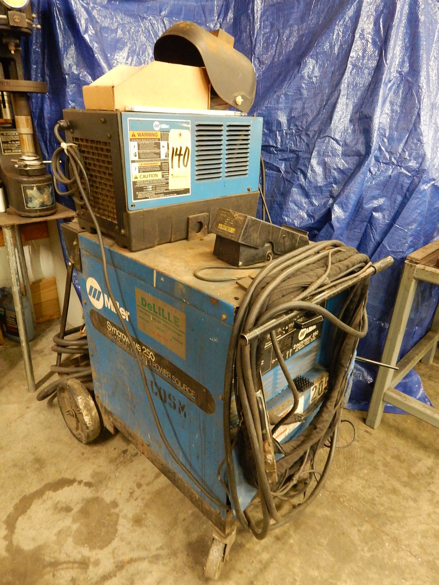 Miller Syncrowave 250 Tig Welder, SN KA802436, with Miller Coolmate 3 Chiller, Tig Gun, Foot Pedal - Image 2 of 4