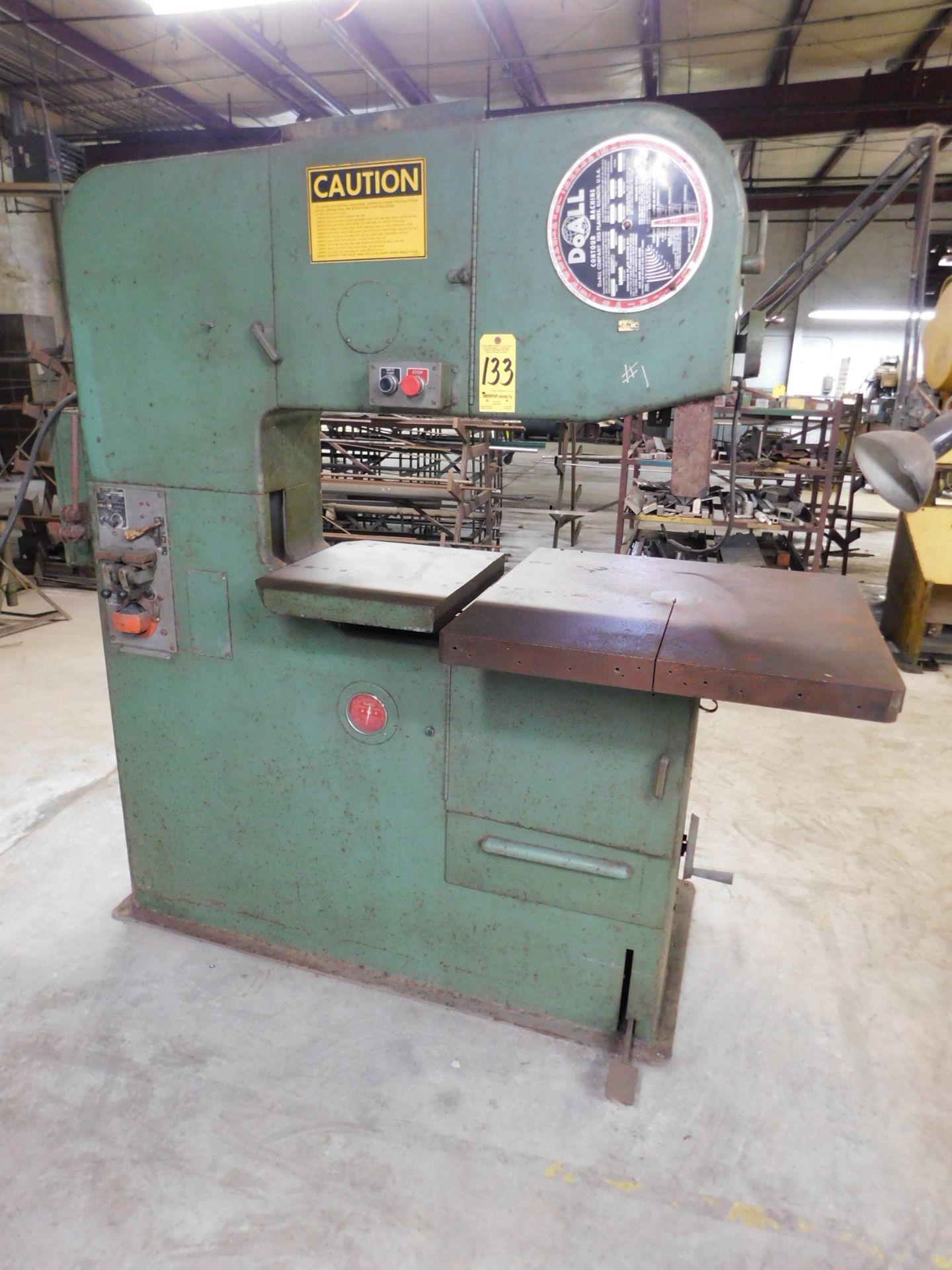 Do-All Model 3613-0, 36 Inch Vertical Band Saw, s/n 278-74542, Blade Welder