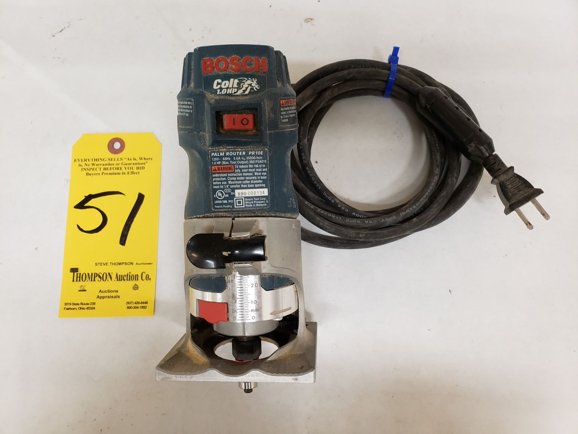 Bosch Colt 1.0 HP Palm Router Model PR10E