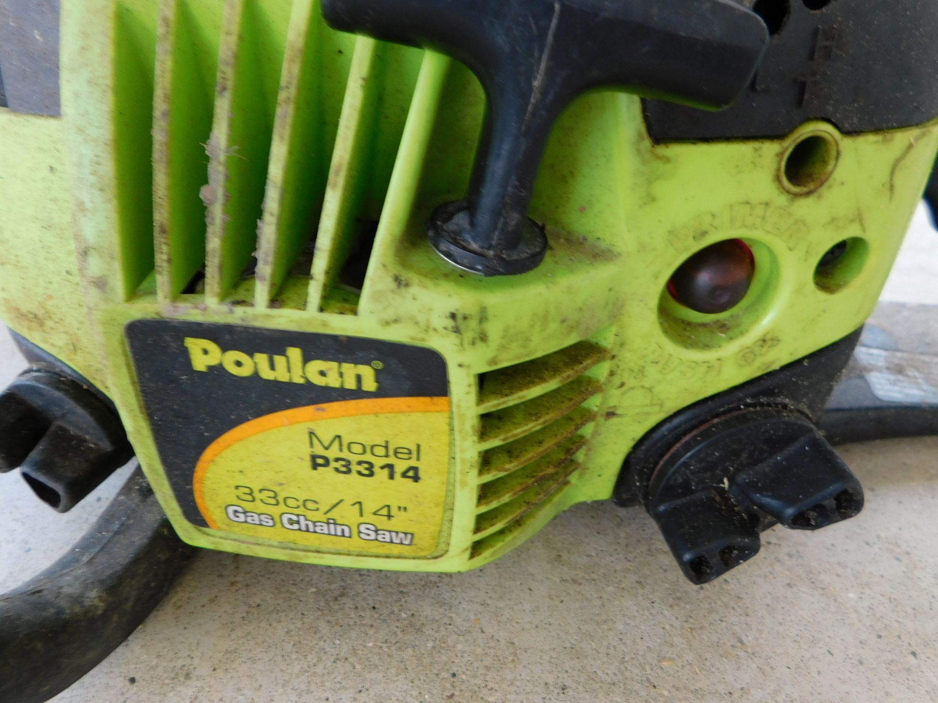 Poulan Model P3314 14" Gas-Powered Chain Saw-Runs, BUT Clutch is Sticking - Image 4 of 7