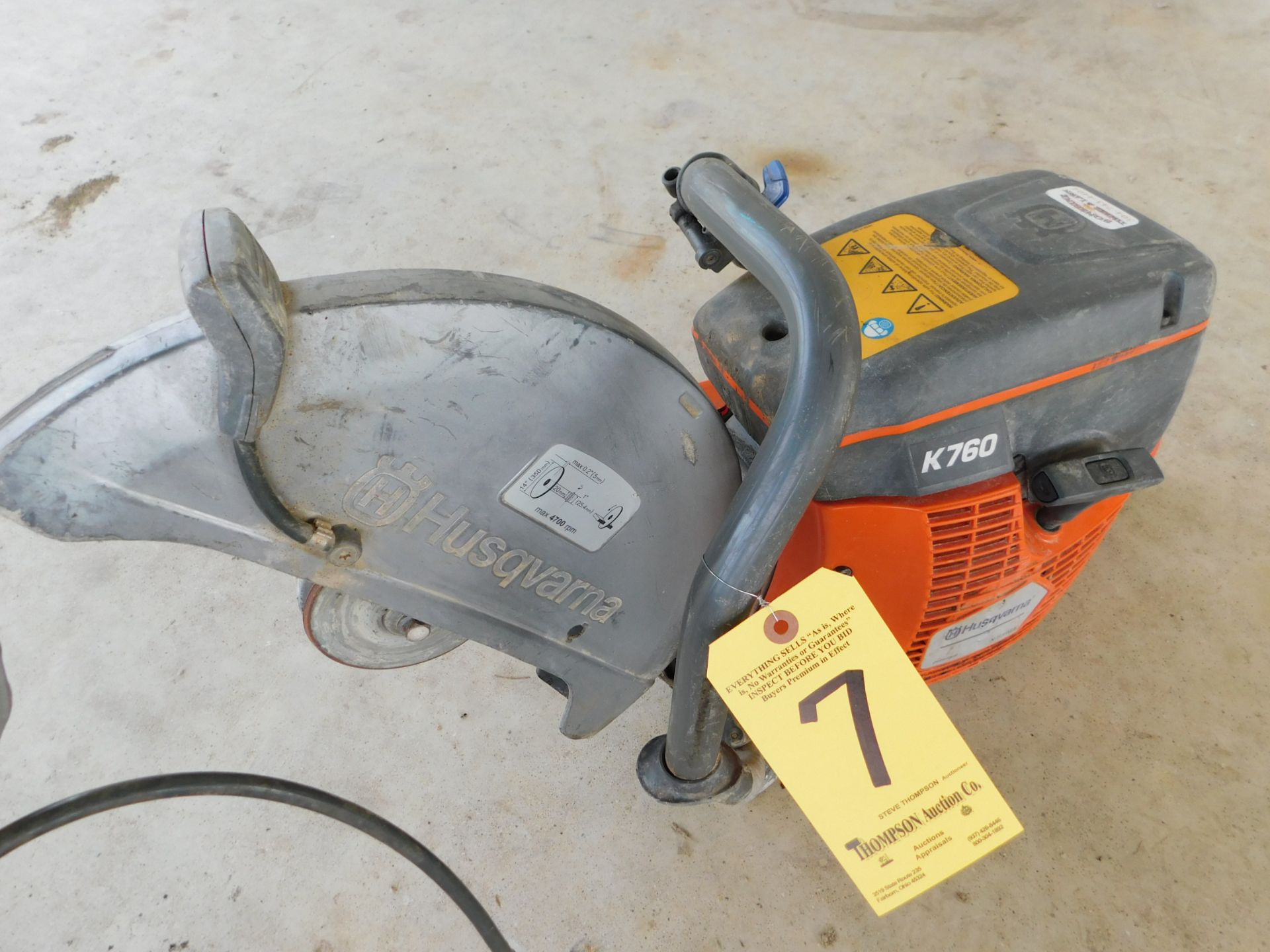 (2) Husqvarna Model K760 Gas-Powered Cut-Off Saws-NEED REPAIR - Image 2 of 8