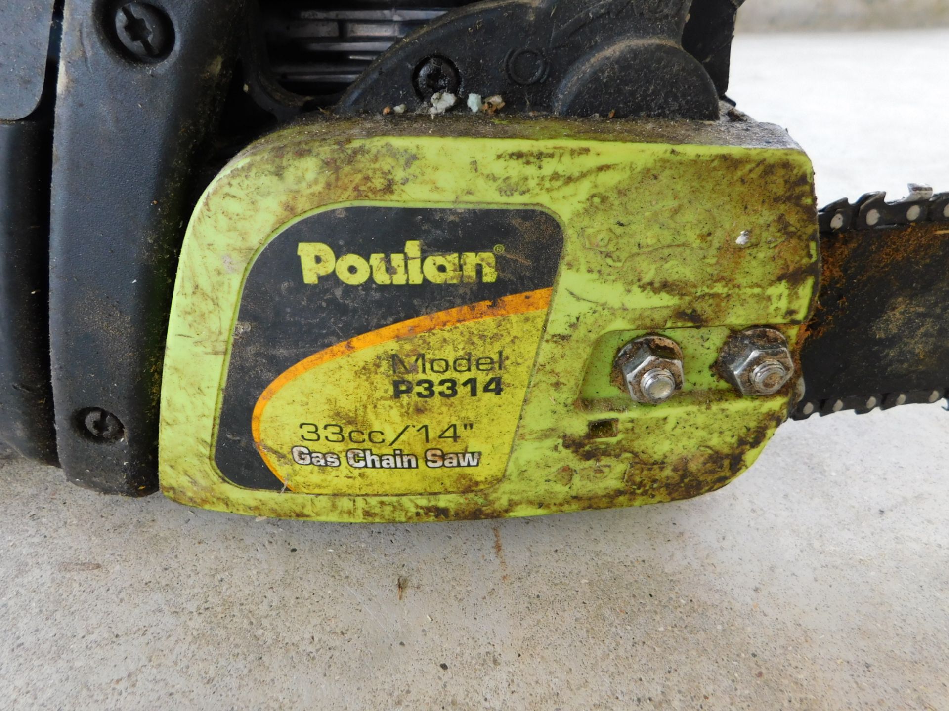 Poulan Model P3314 14" Gas-Powered Chain Saw-Runs, BUT Clutch is Sticking - Image 2 of 7