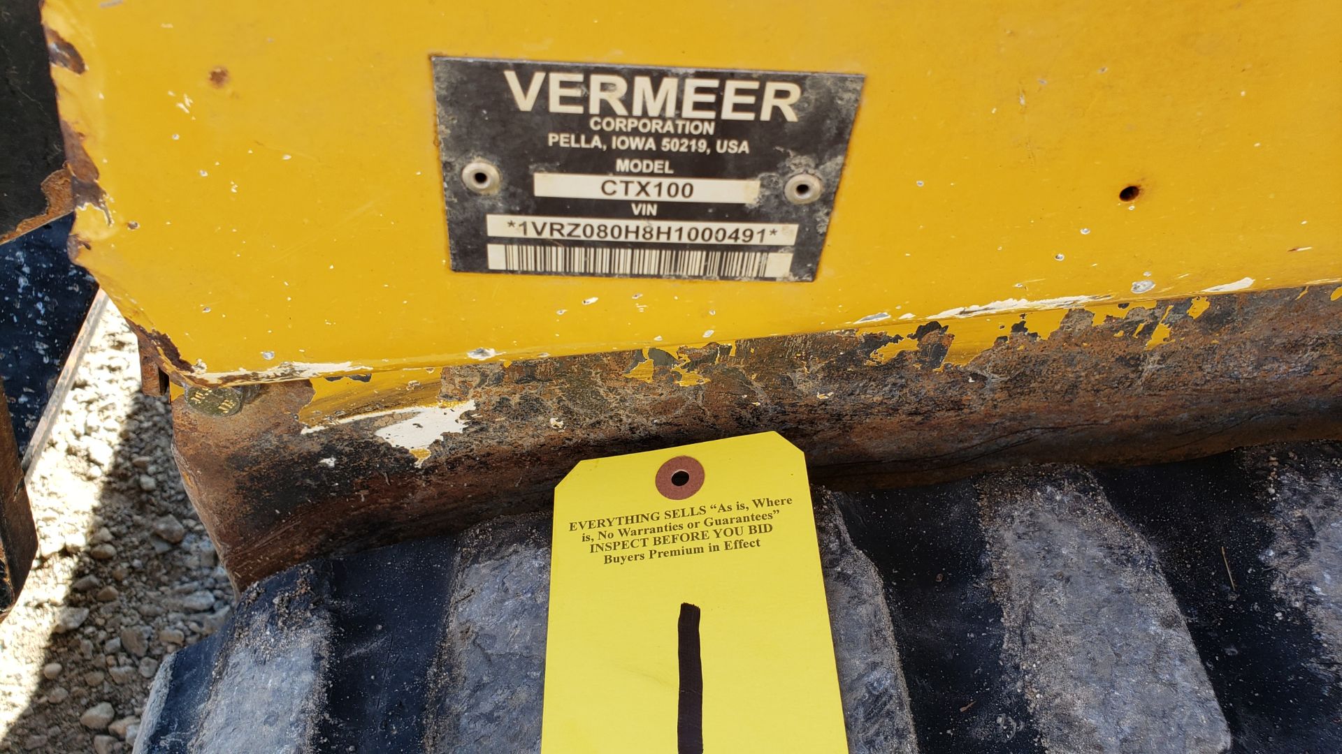 Vermeer CTX 100 Mini Skid Steer Loader, Kohler 40 HP Diesel, 48” Bucket s/n 1VRZ080HXH1000491, 963 - Image 8 of 8