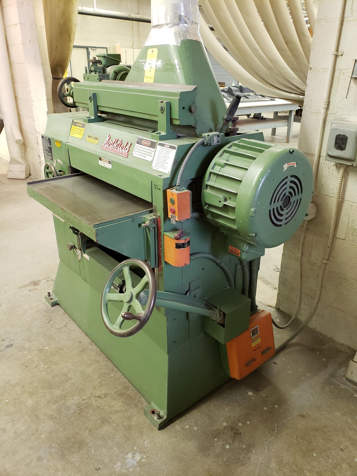 Northfield No. 7, 25" Planer, S/N 821309-F, 10 PH, 220 v, 3 PH, with Model 7KG, 1/2 HP, 110 v, 1 - Image 5 of 10