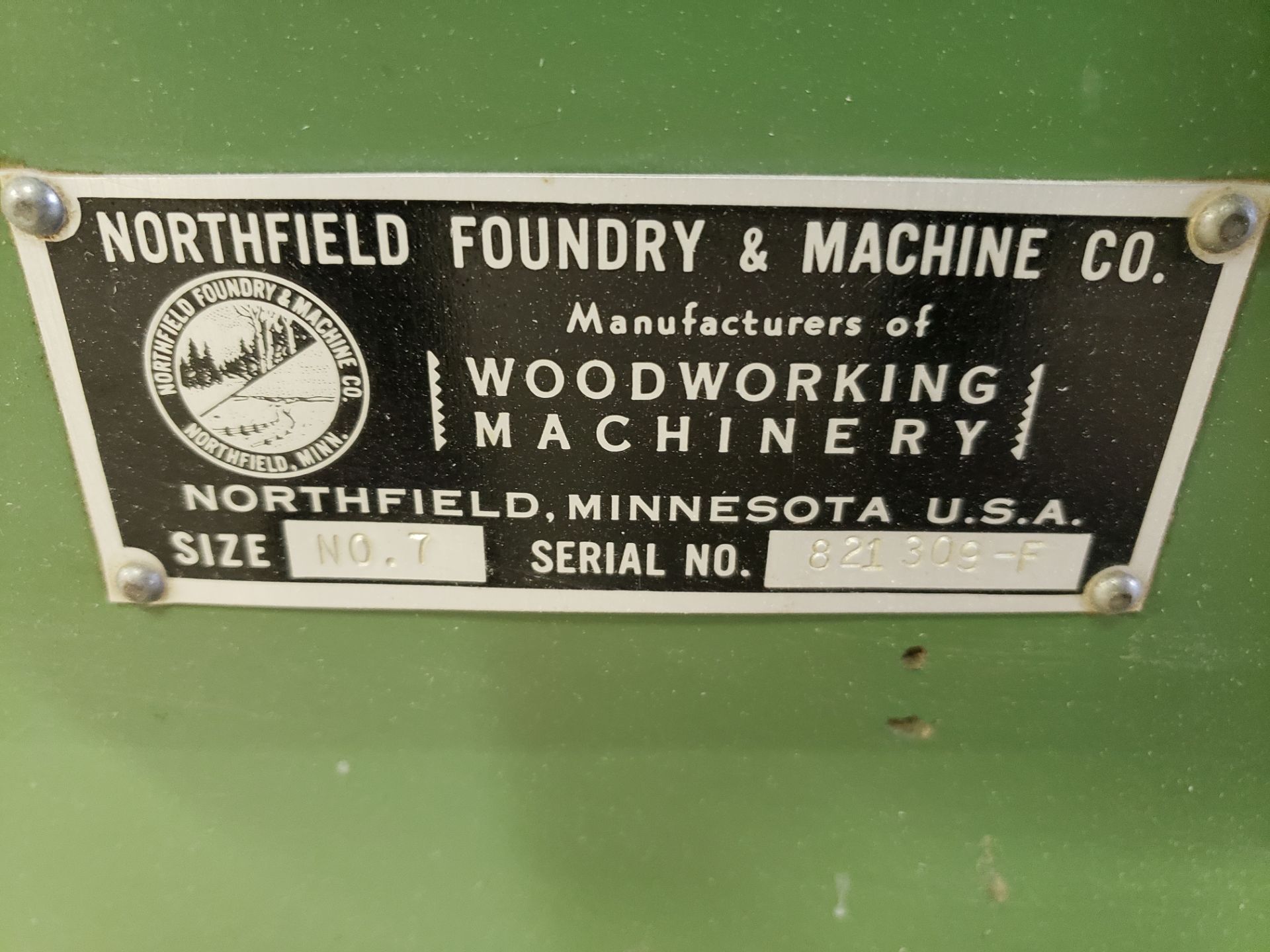 Northfield No. 7, 25" Planer, S/N 821309-F, 10 PH, 220 v, 3 PH, with Model 7KG, 1/2 HP, 110 v, 1 - Image 2 of 10