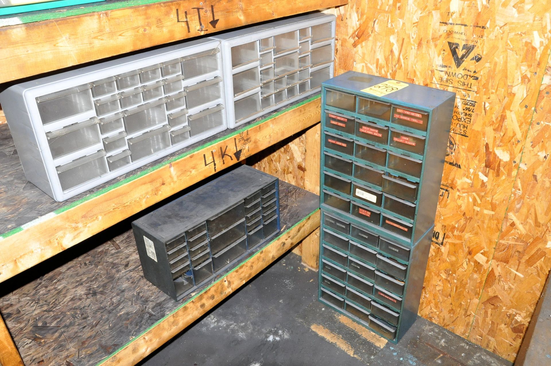 Lot-(9) Bin Organizer Cabinets on (2) Shelves and Floor, (Metal Cabinet not Included) - Image 2 of 2