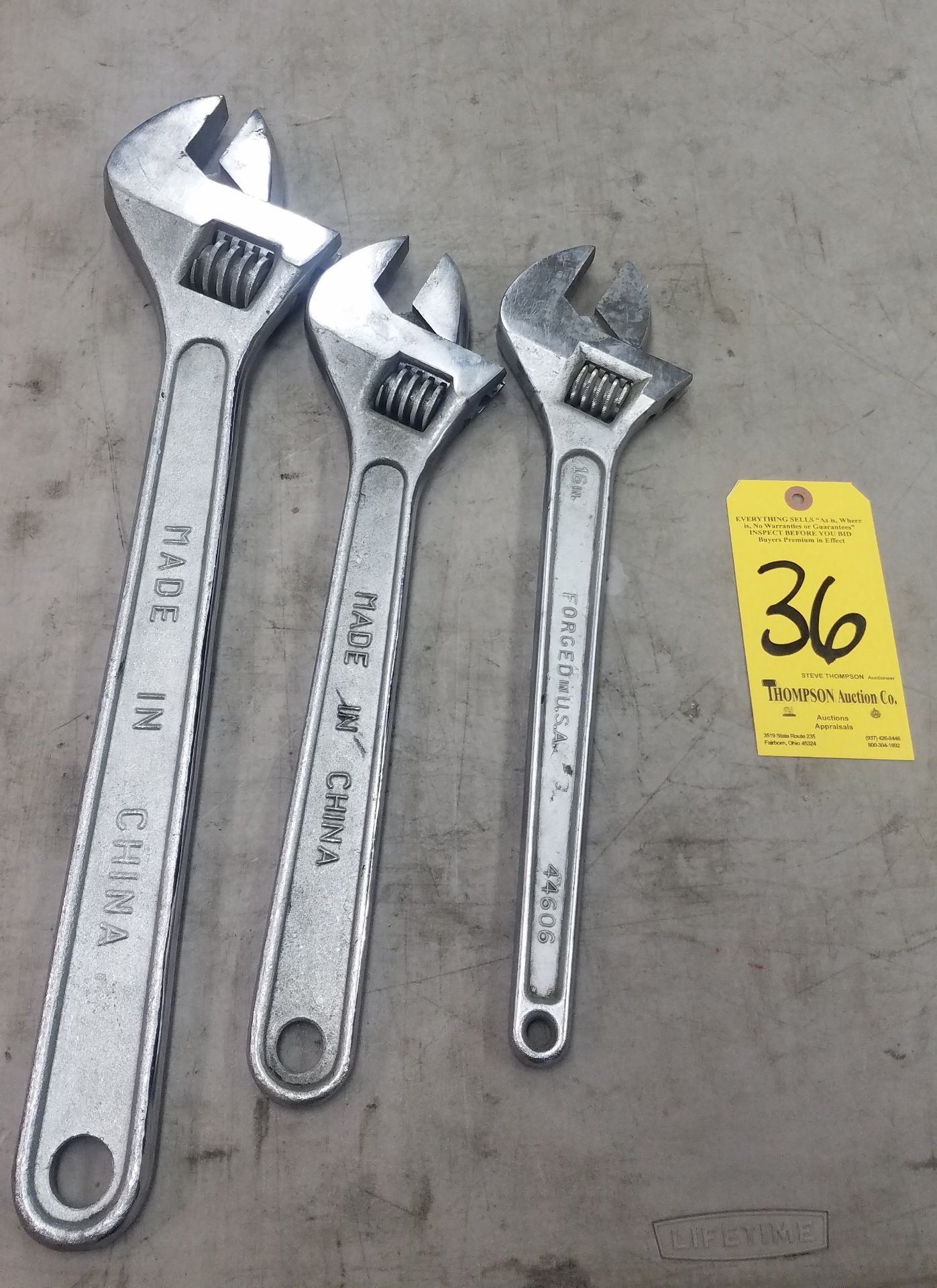 Lot, Large Adjustable Wrenches