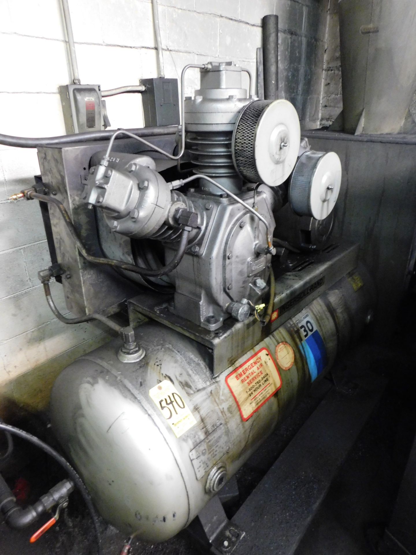 Ingersoll Rand Model T30 2-Stage Air Compressor, 15 HP, with Ingersol Rand Air Dryer (Needs Repair)