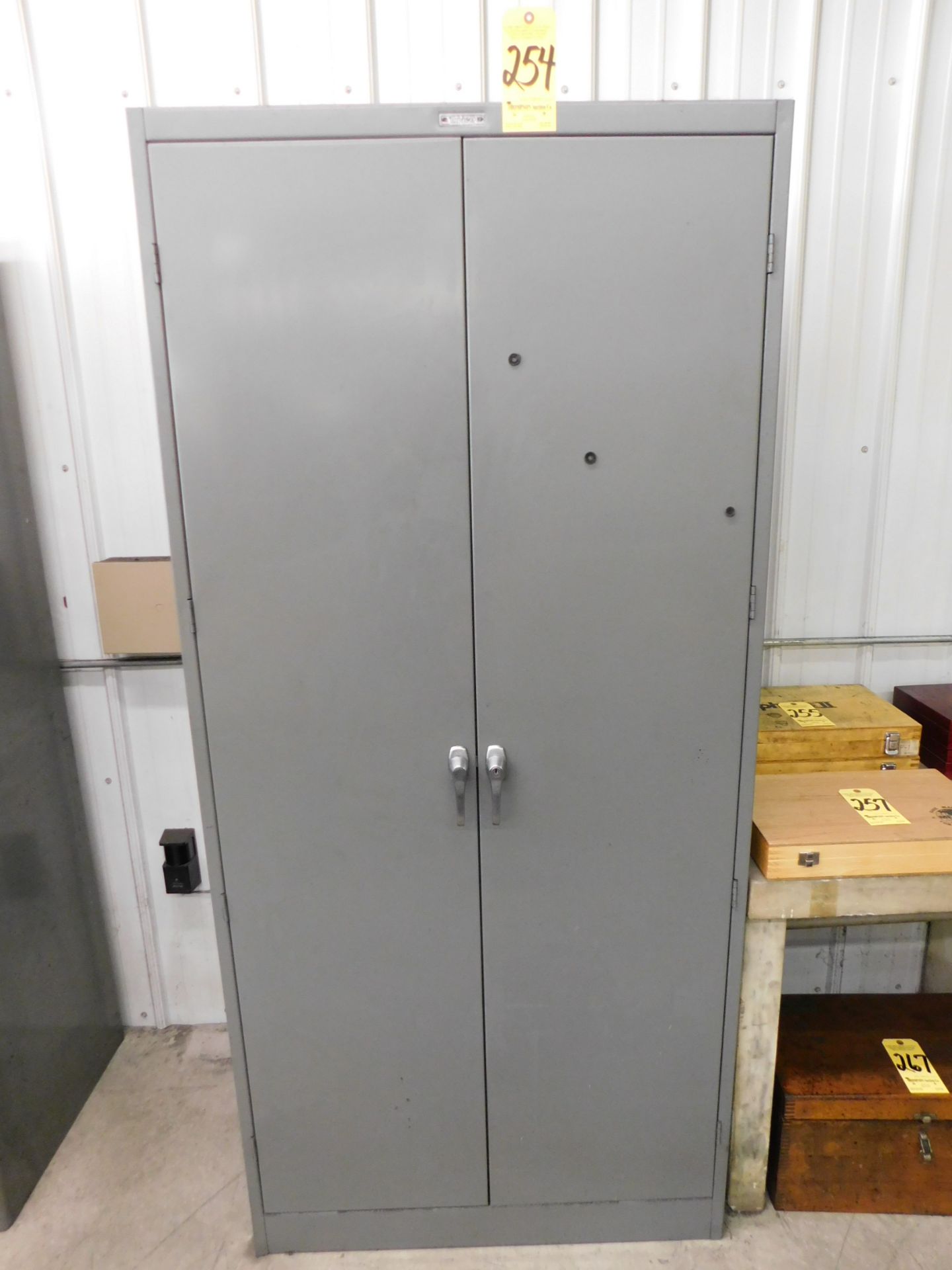 2-Door Upright Storage Cabinet and Contents