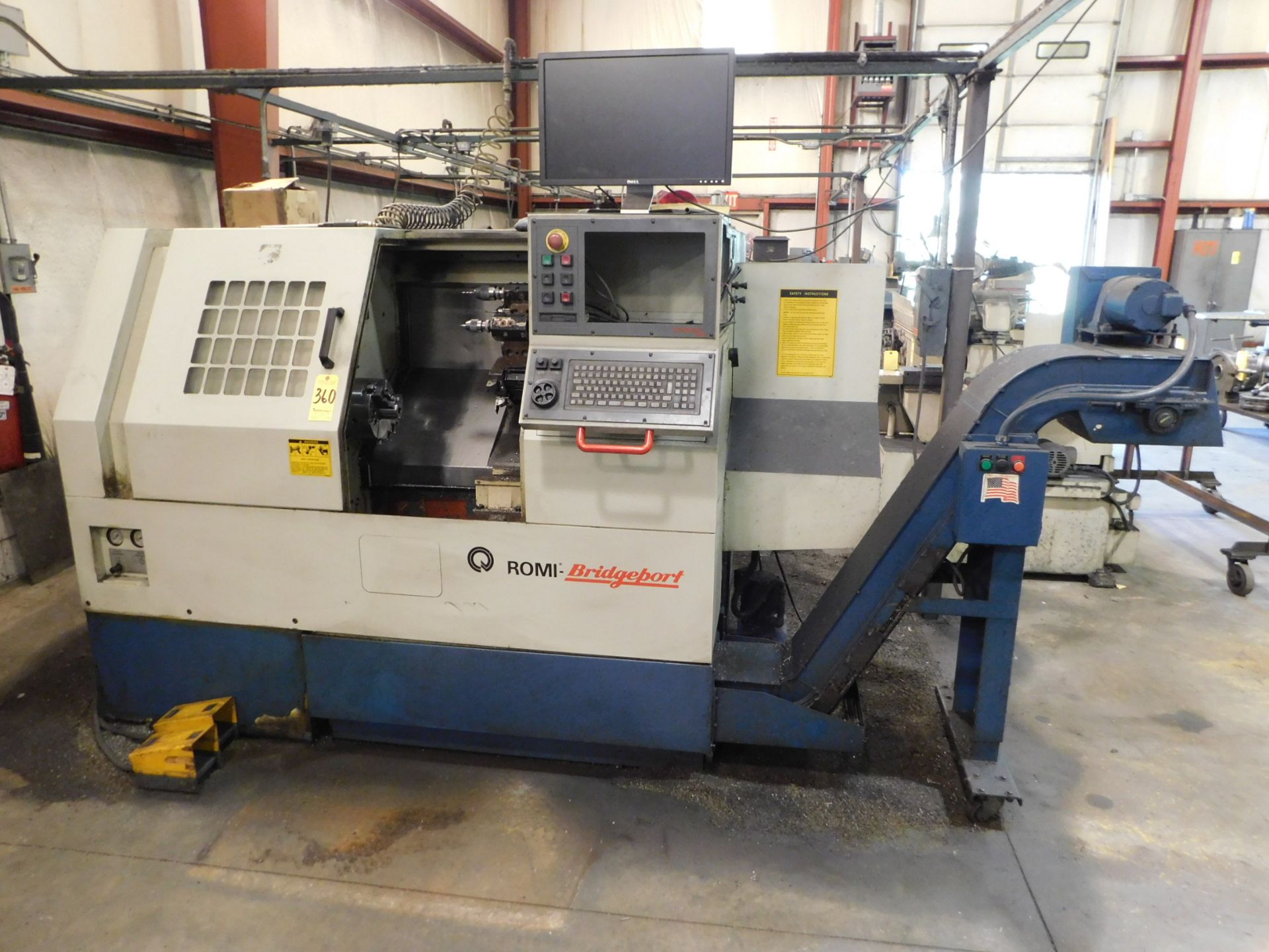 Bridgeport Romi Power Path 15 DX-32 CNC Turning Center, s/n 016-001933-350, New 1996, 17.32” Maximum