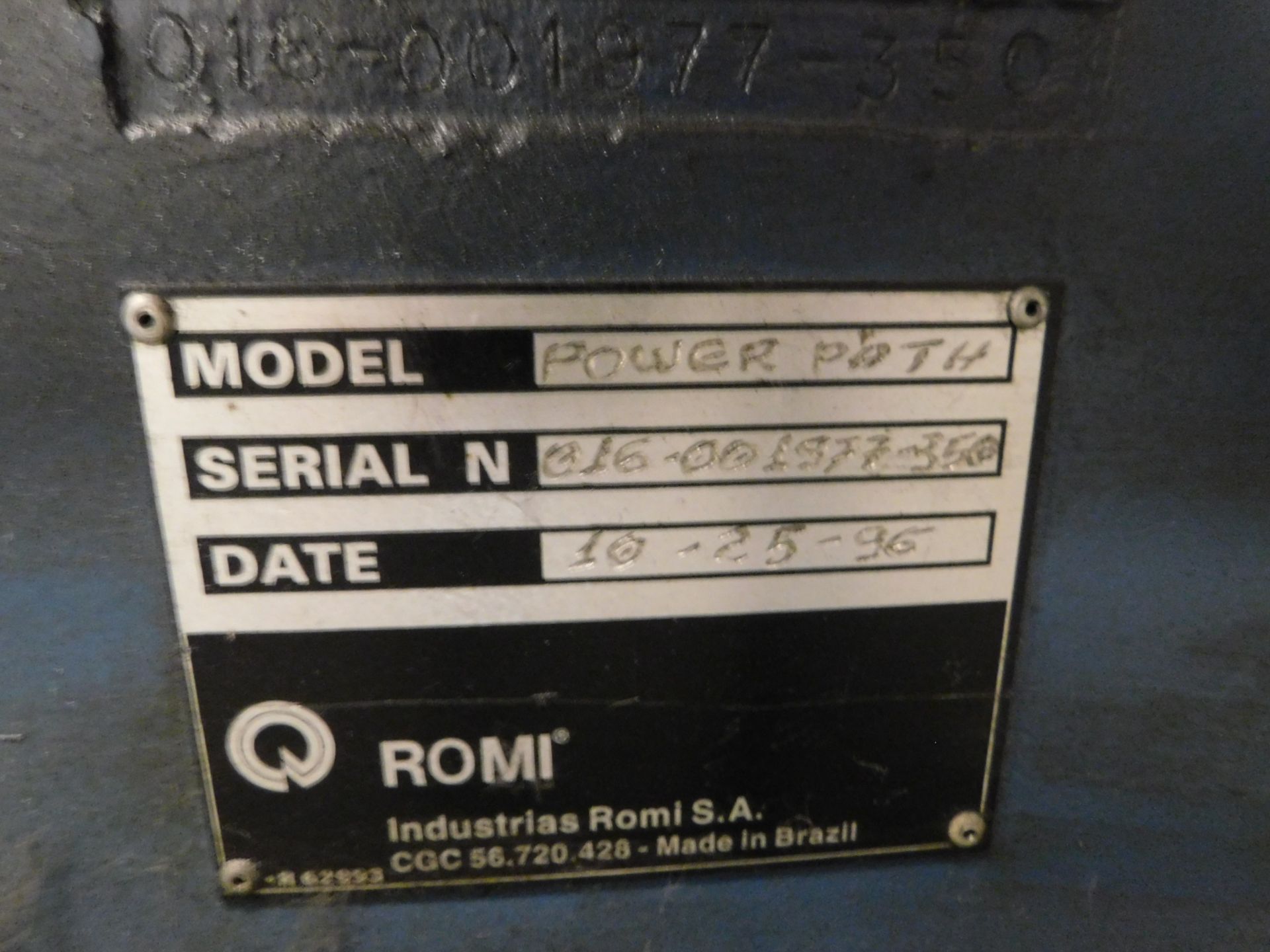 Bridgeport Romi Power Path 15 DX-32 CNC Turning Center, s/n 016-001933-350, New 1996, 17.32” Maximum - Image 11 of 11