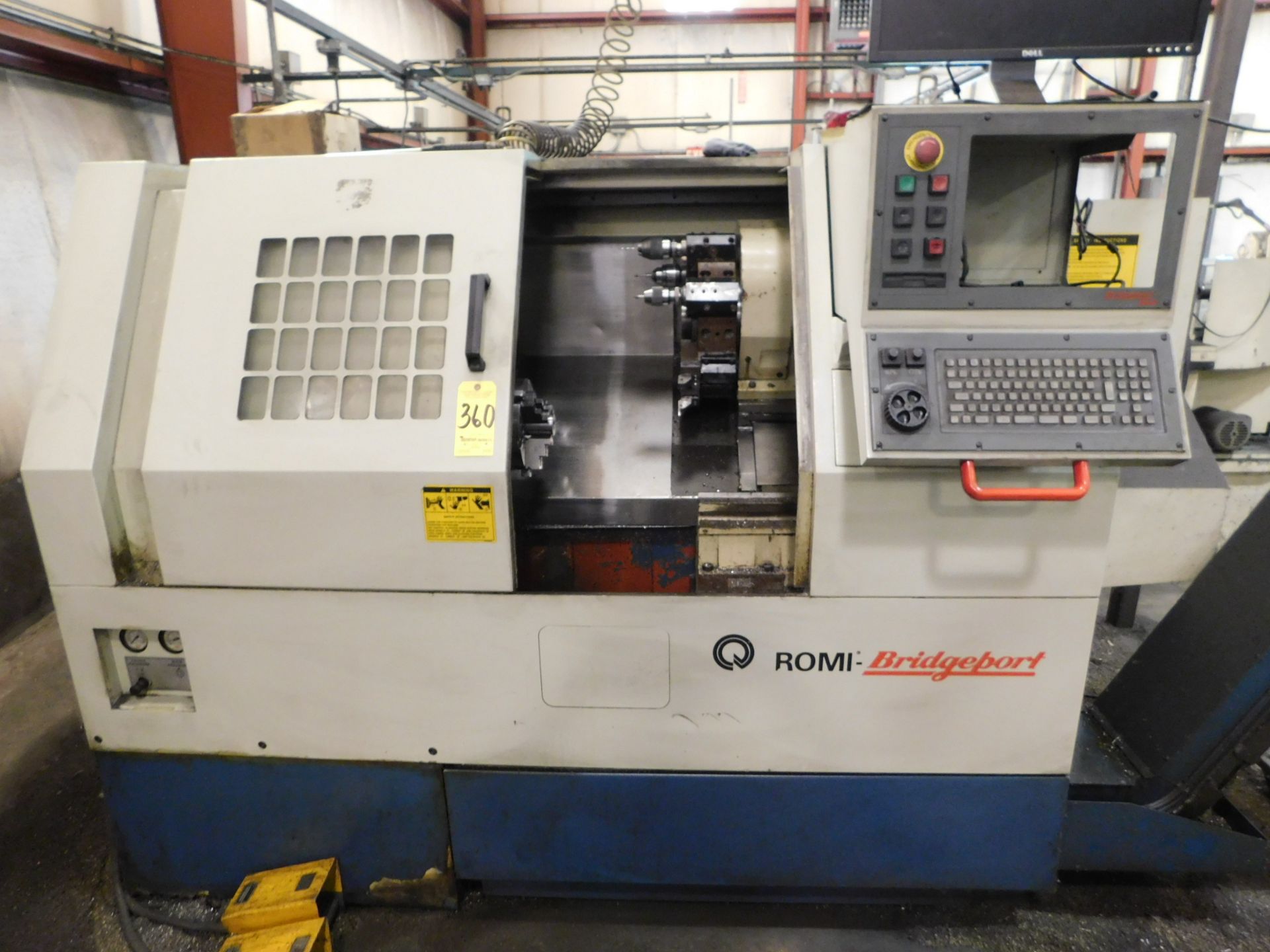 Bridgeport Romi Power Path 15 DX-32 CNC Turning Center, s/n 016-001933-350, New 1996, 17.32” Maximum - Image 6 of 11