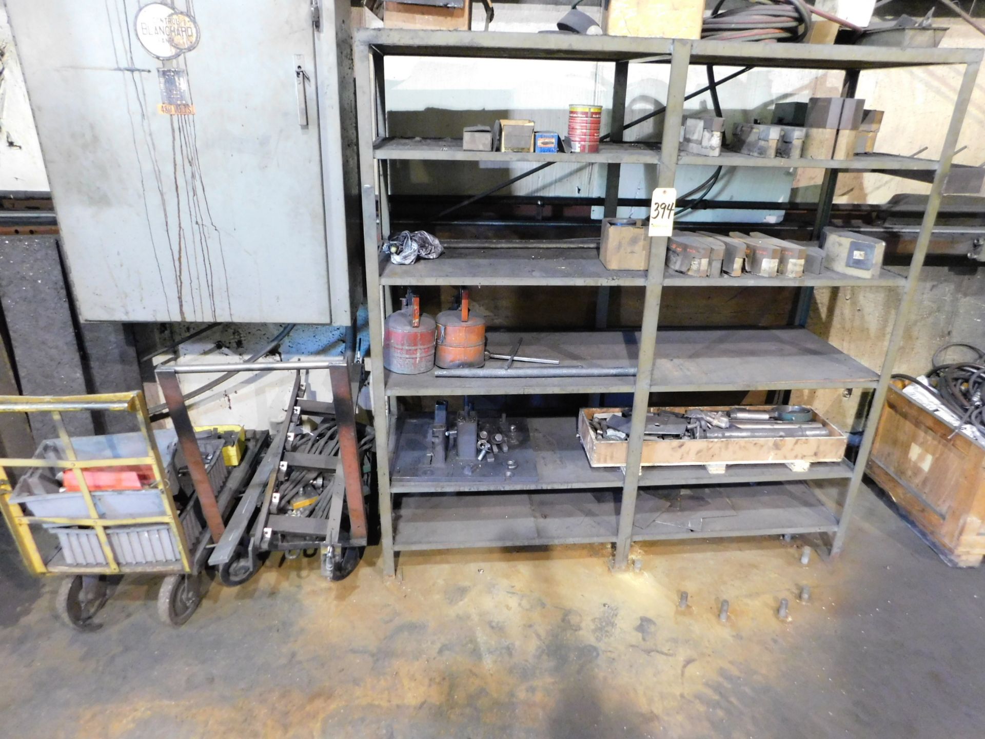 (2) Carts and Metal Shelving and Contents