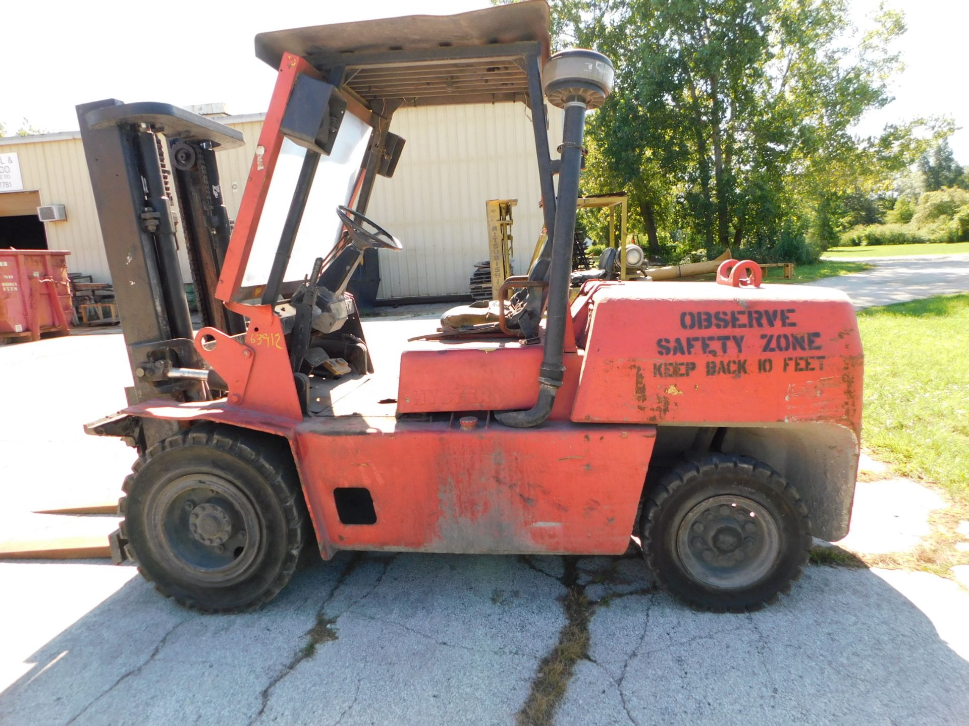 Hyster Model XL100 Fork Lift, s/n F005D003111L, Cushion Tire, Cage, 10,000 Lb. Capacity, Diesel - Image 7 of 18