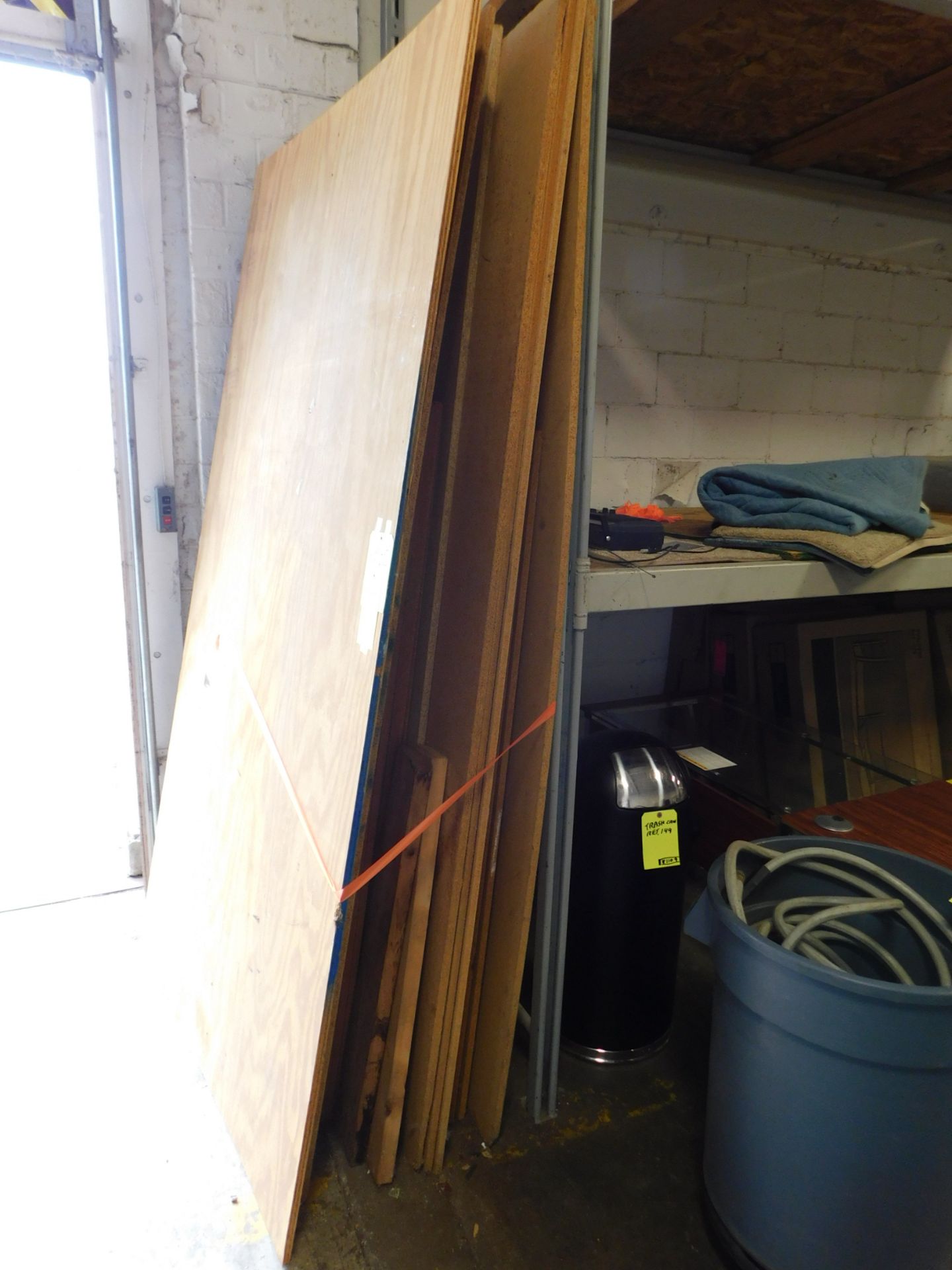 Lot of Wood Sheets, (1) 4' x 8' x 3/4" Plywood Sheet, (8) 4' x 8' x 3/4" Particle Board Sheets,(