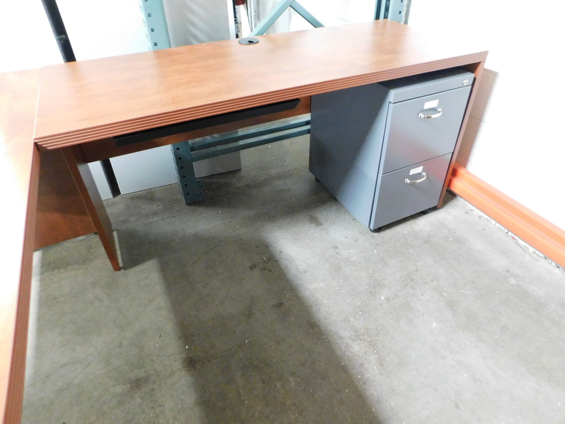 Steelcase L-Shaped Desk with Armoire - Image 3 of 5