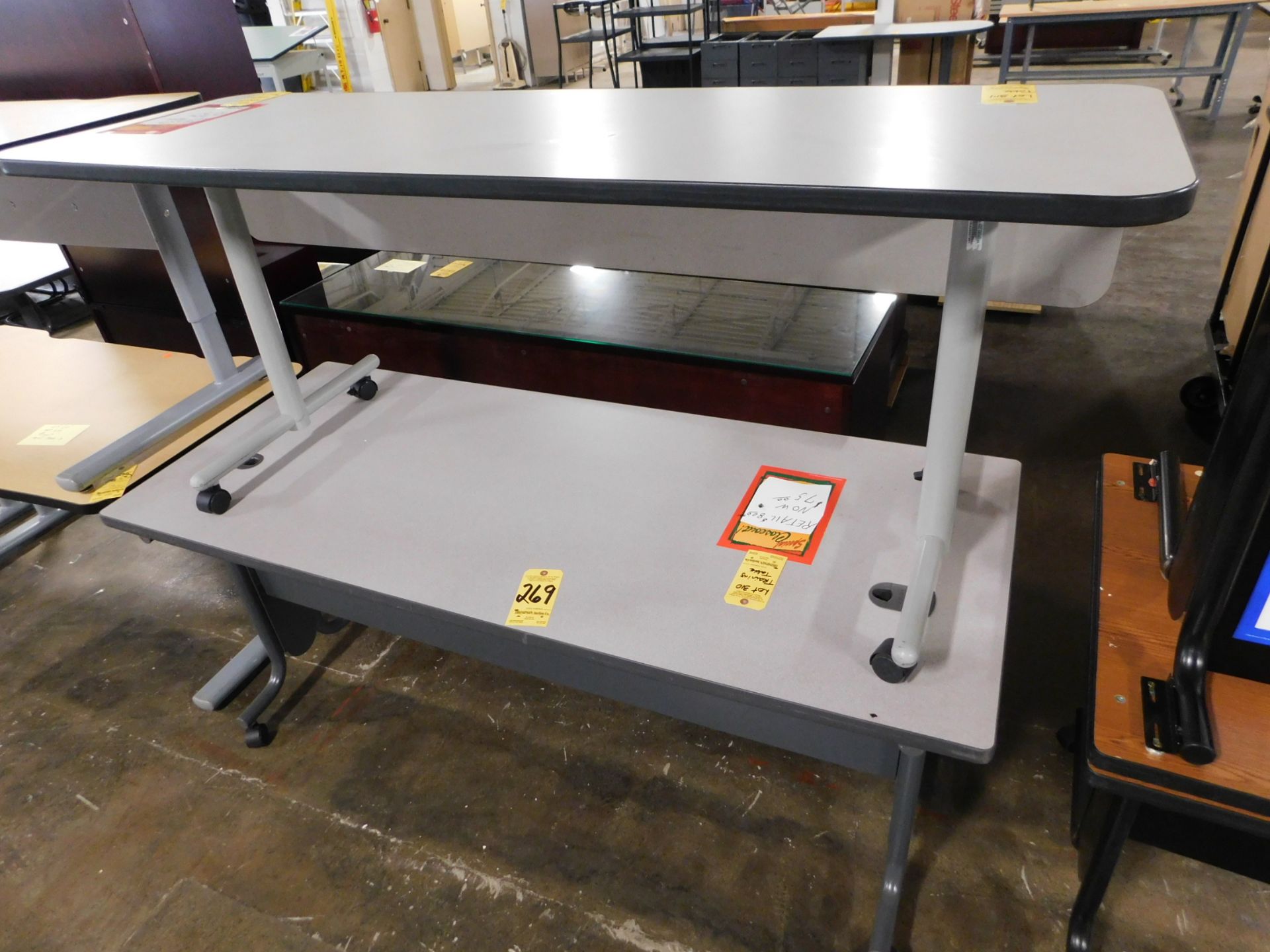 (2) Training Tables on Casters, 72" x 30"