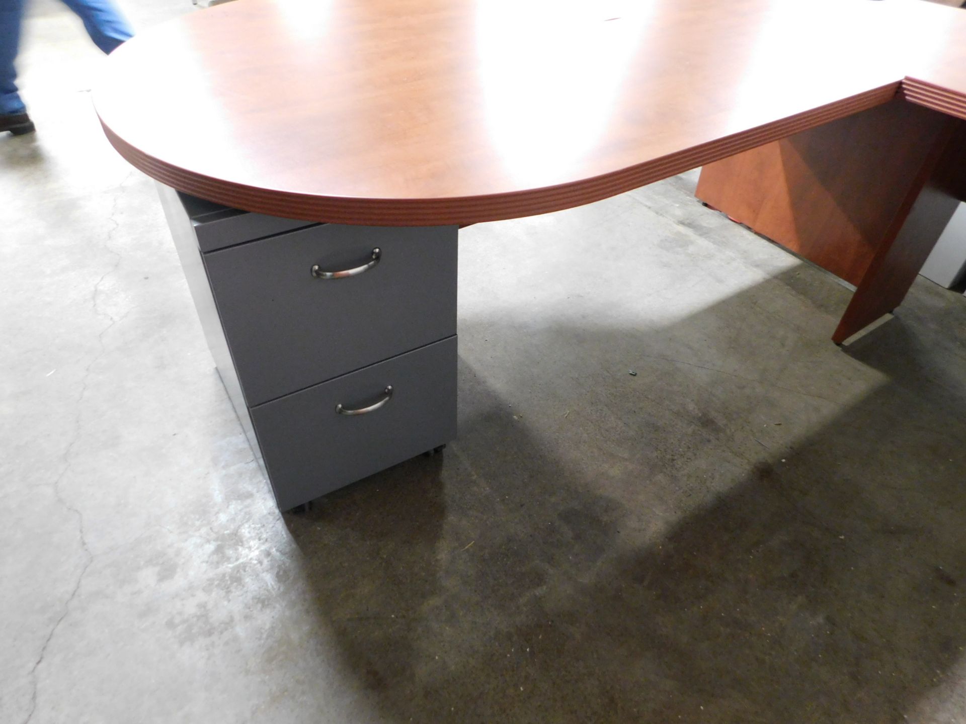 Steelcase L-Shaped Desk with Armoire - Image 2 of 5