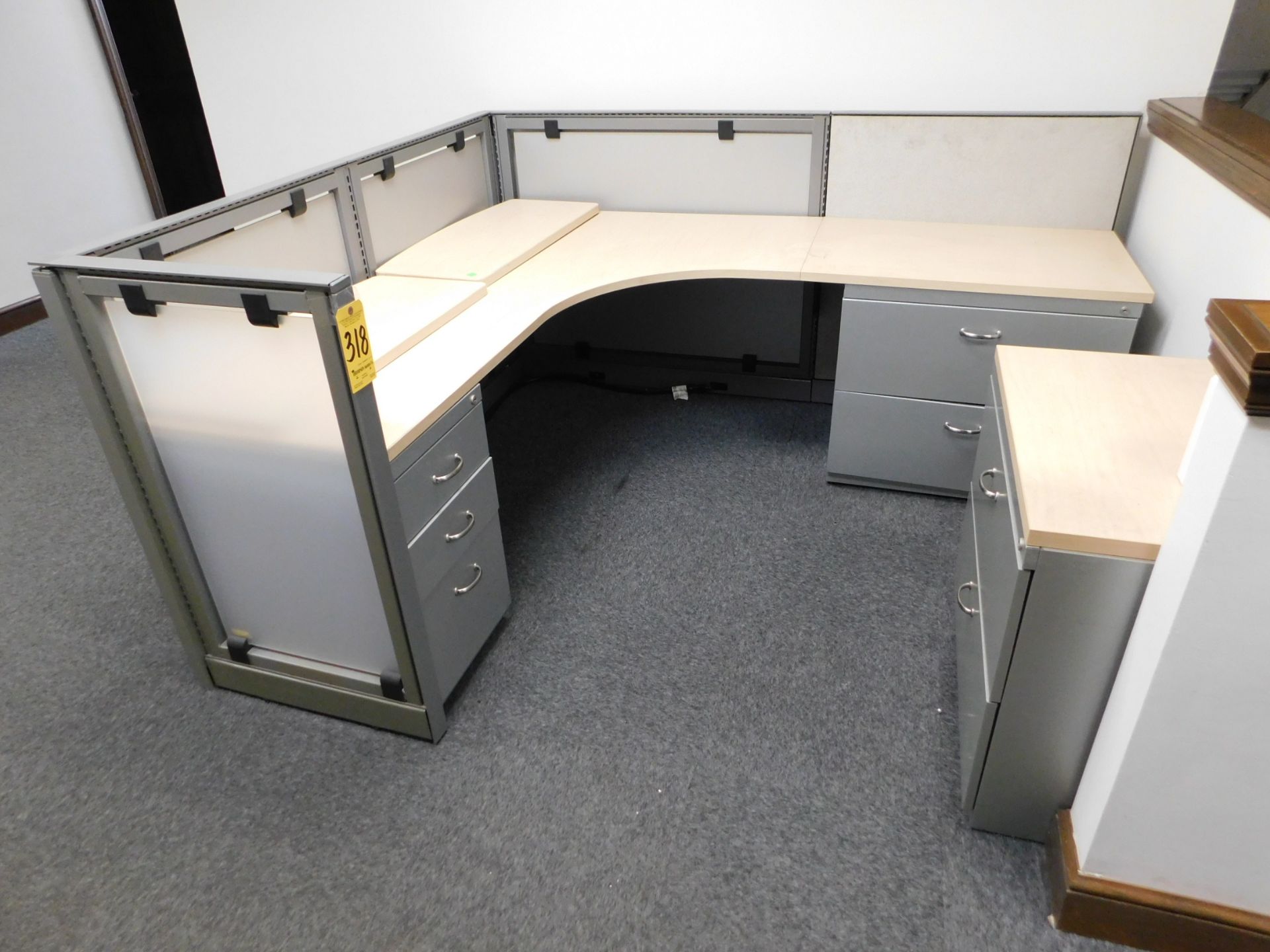 Secretarial Cubicle, 6' x 7' with Extra 2- Drawer Lateral File (Note: This item is located on the